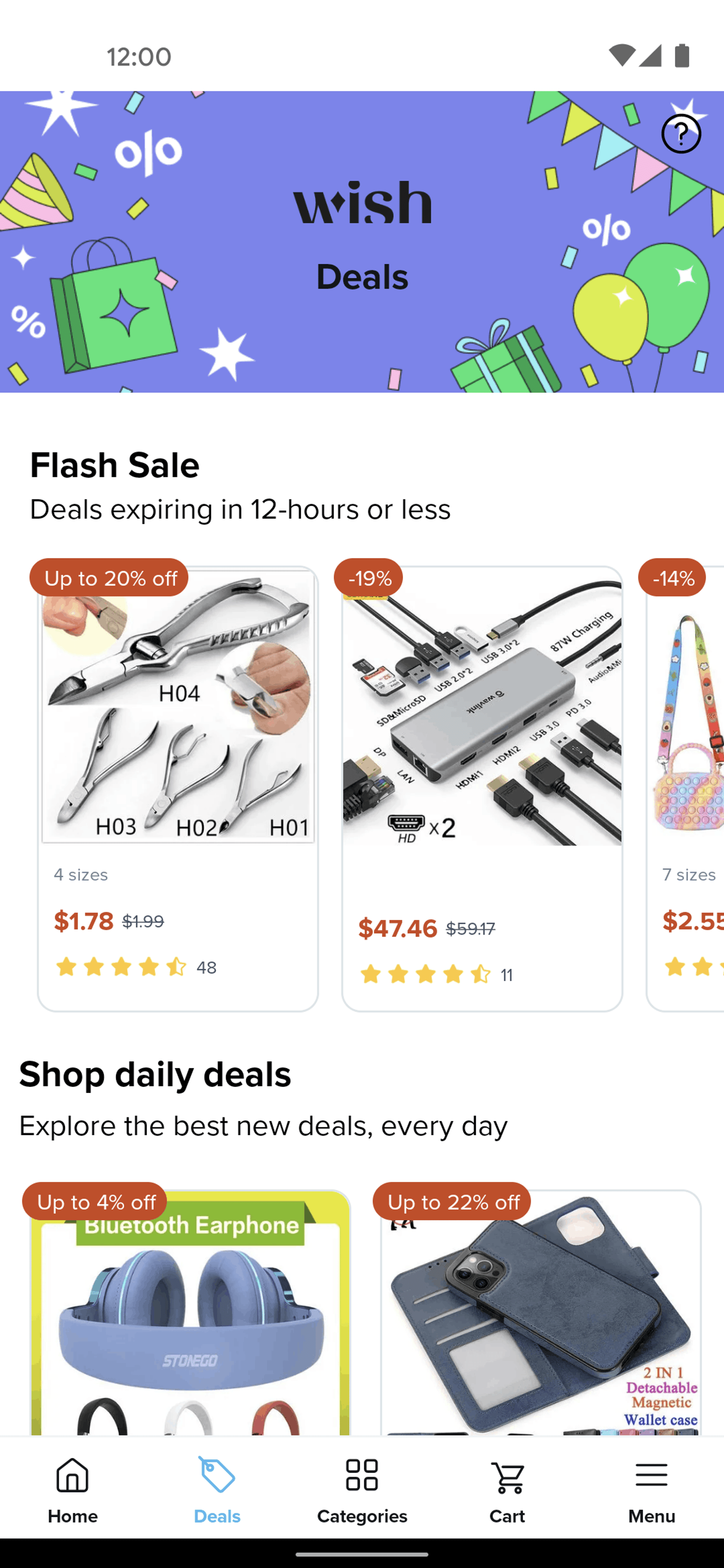 Wish Android Shopping interface screenshot 2