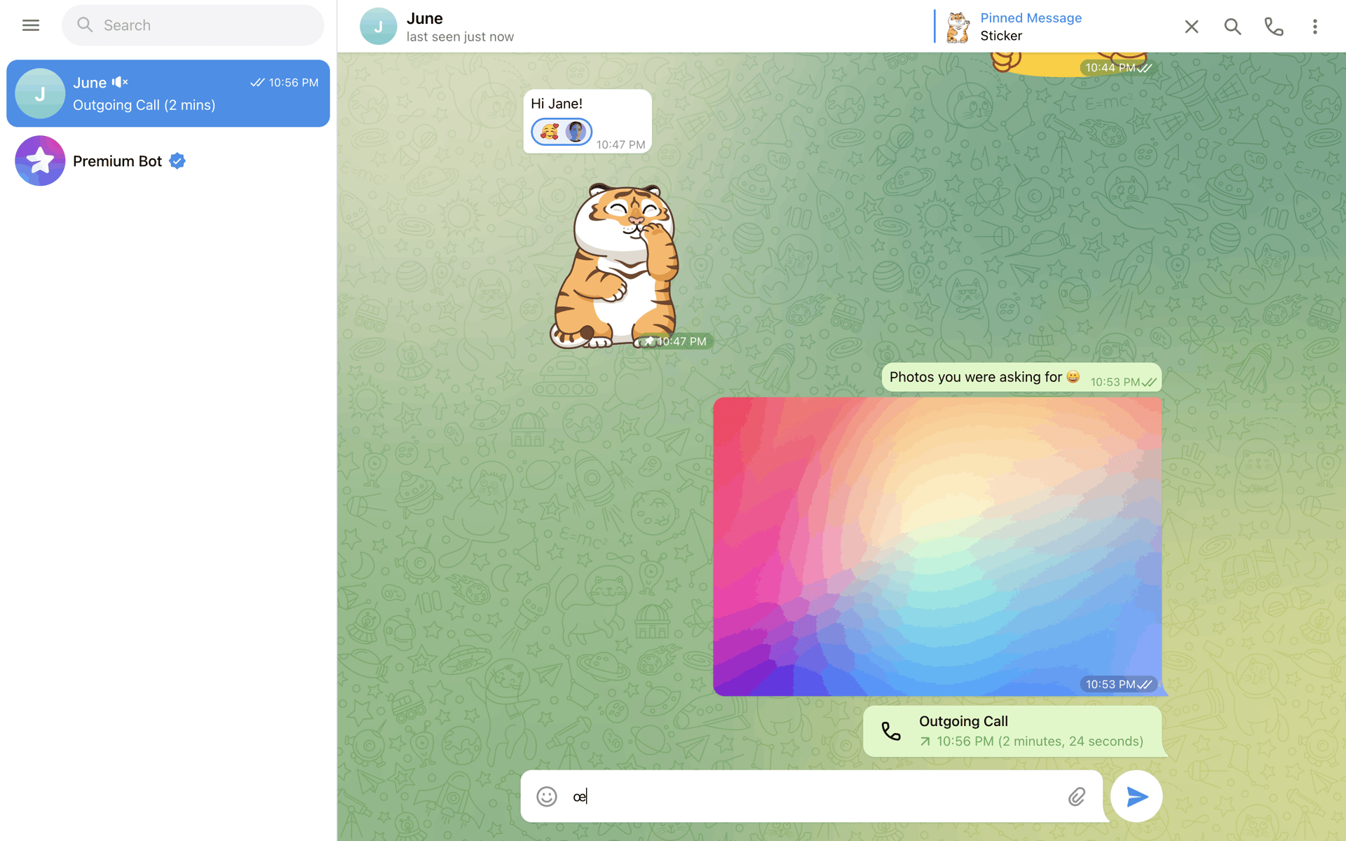 Telegram Web Social Networking interface screenshot 13