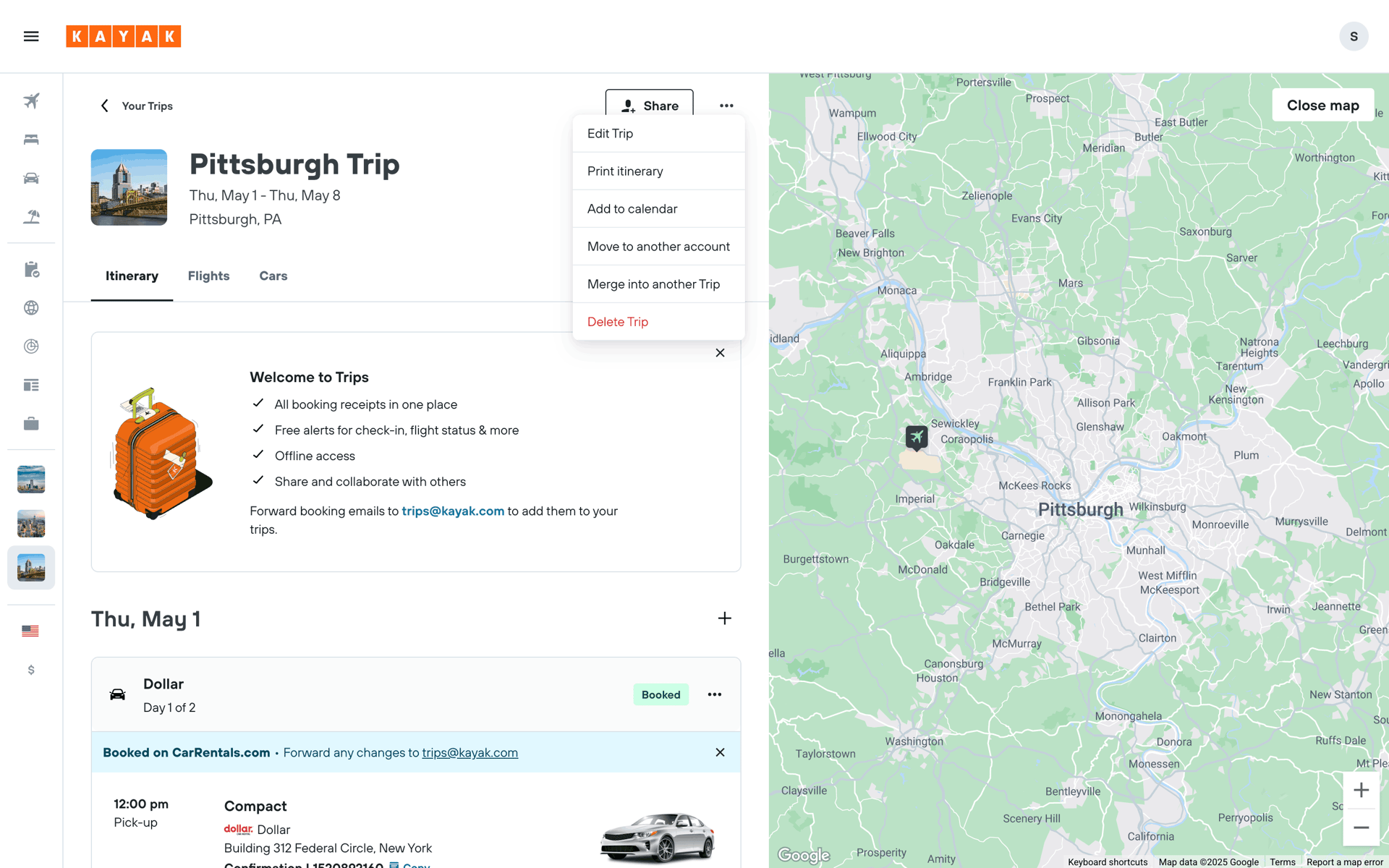 KAYAK Web Travel & Transportation interface screenshot 23