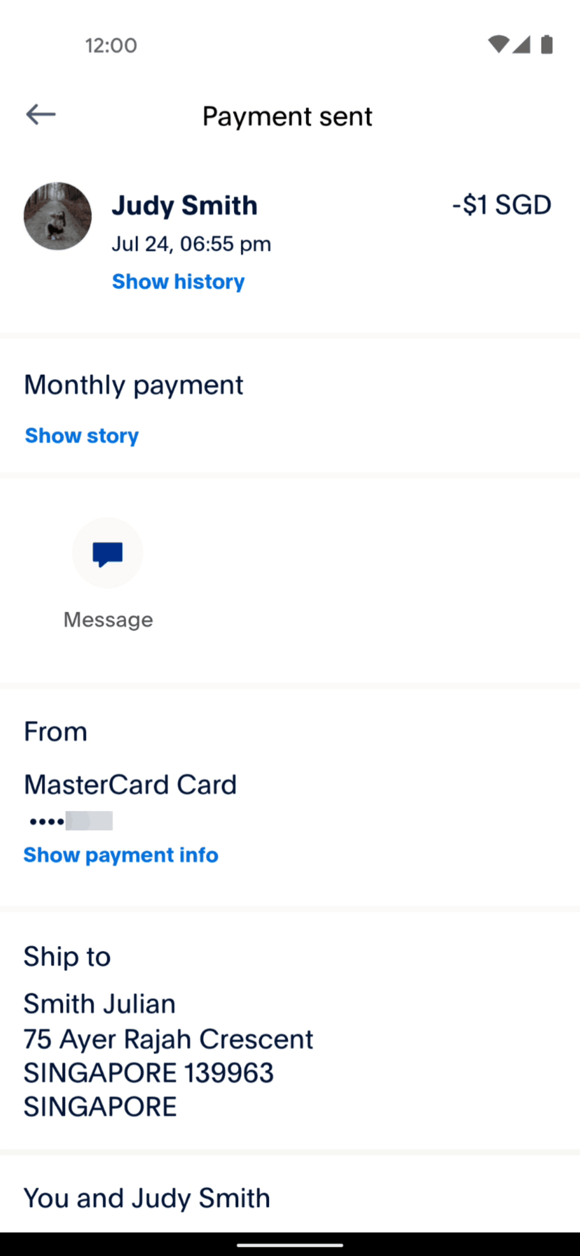 PayPal Android Finance interface screenshot 15