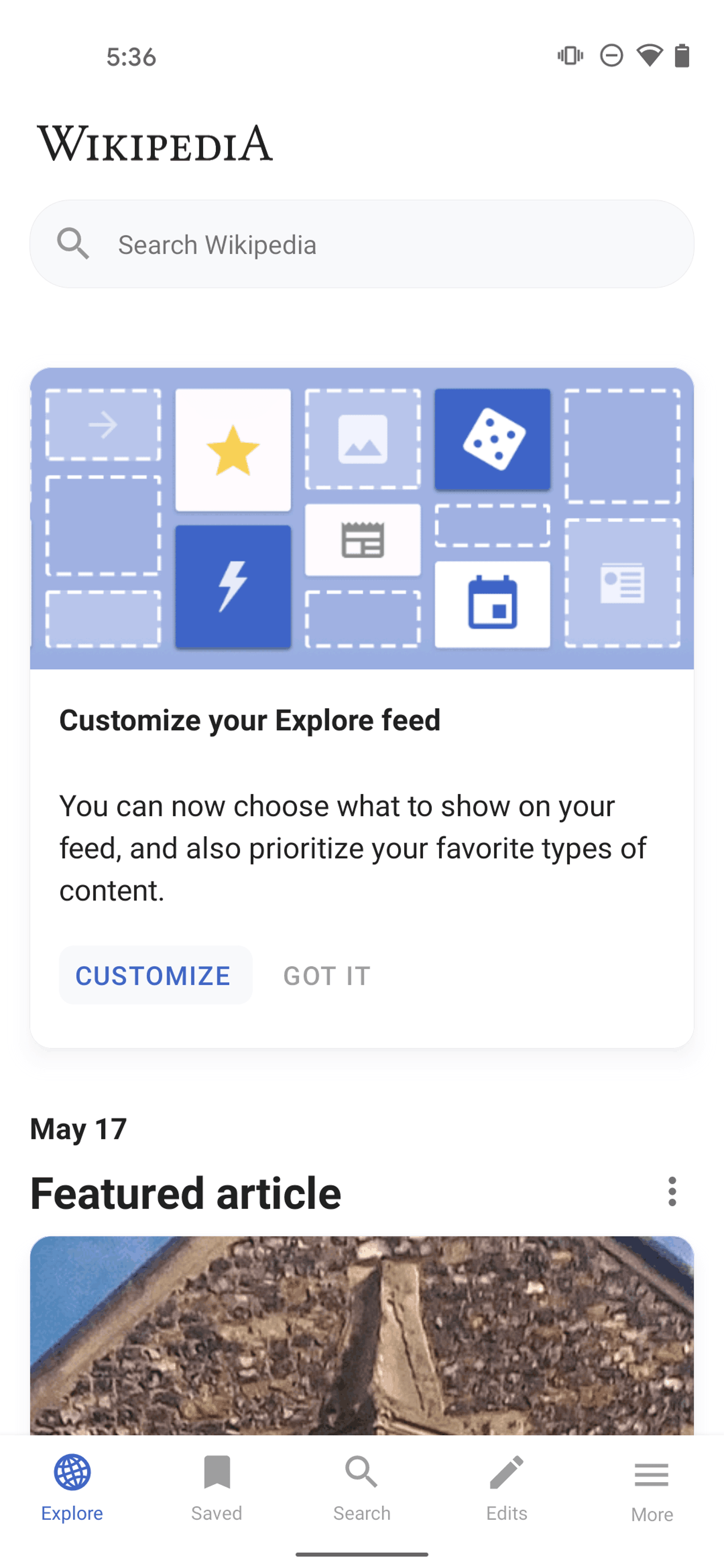 Wikipedia Android Reference interface screenshot 10