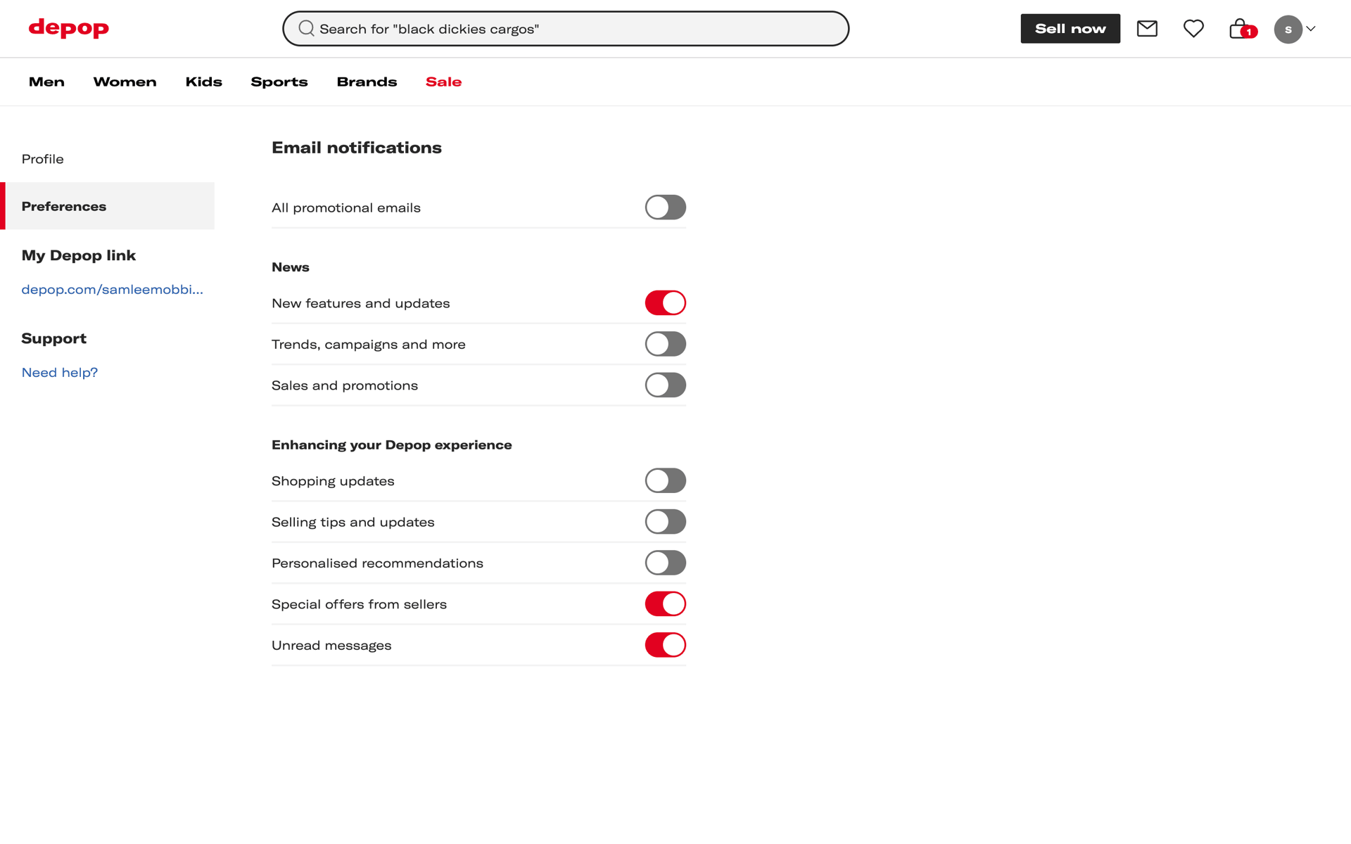 Depop Web Shopping interface screenshot 17