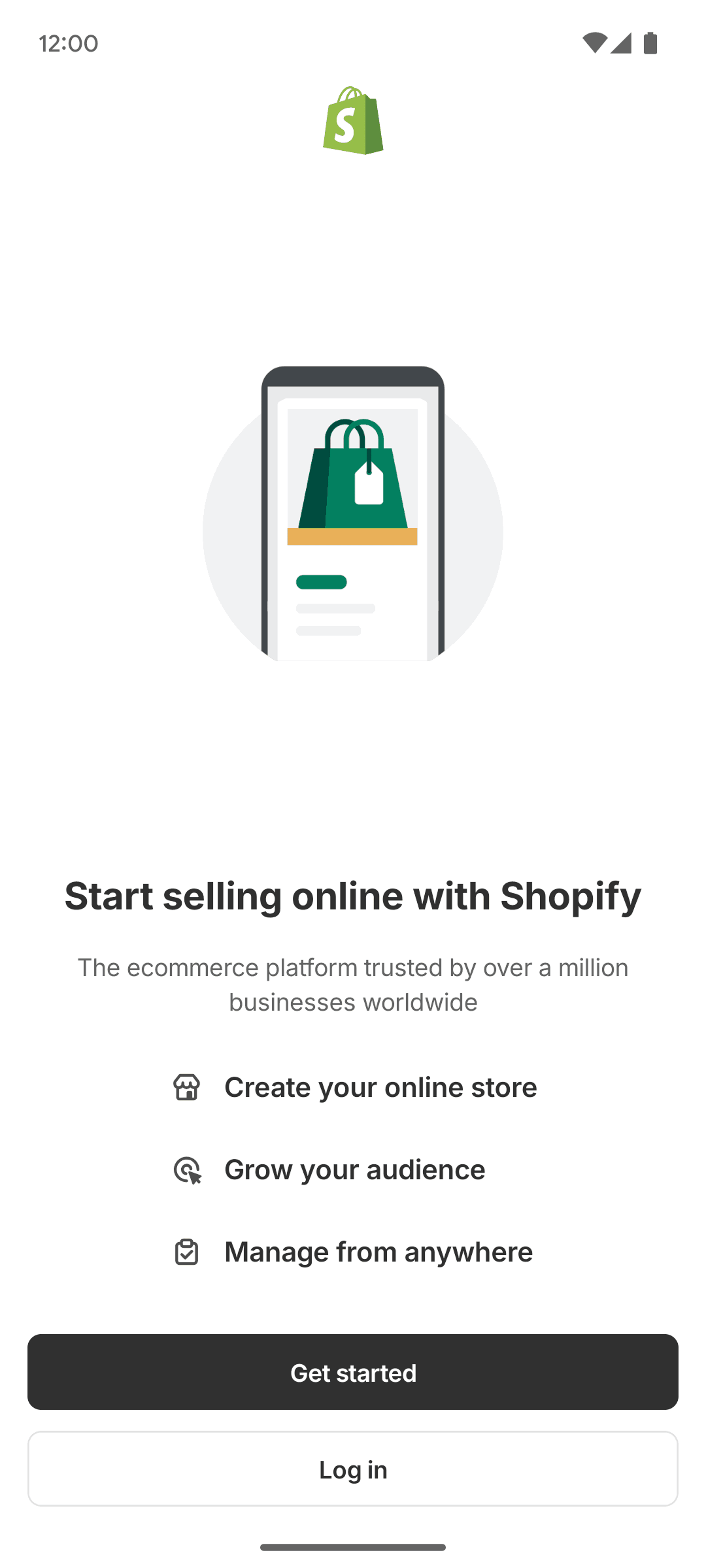 Shopify Android Business interface screenshot 2