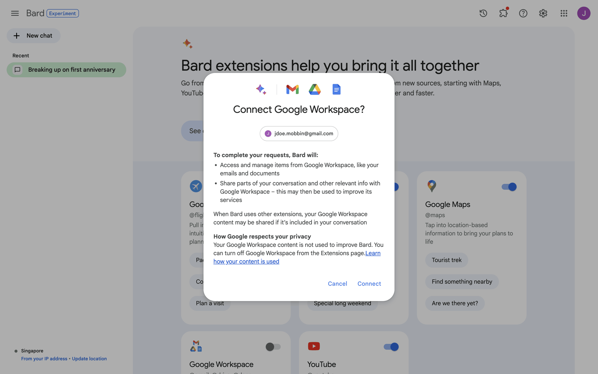 Bard Web AI interface screenshot 10