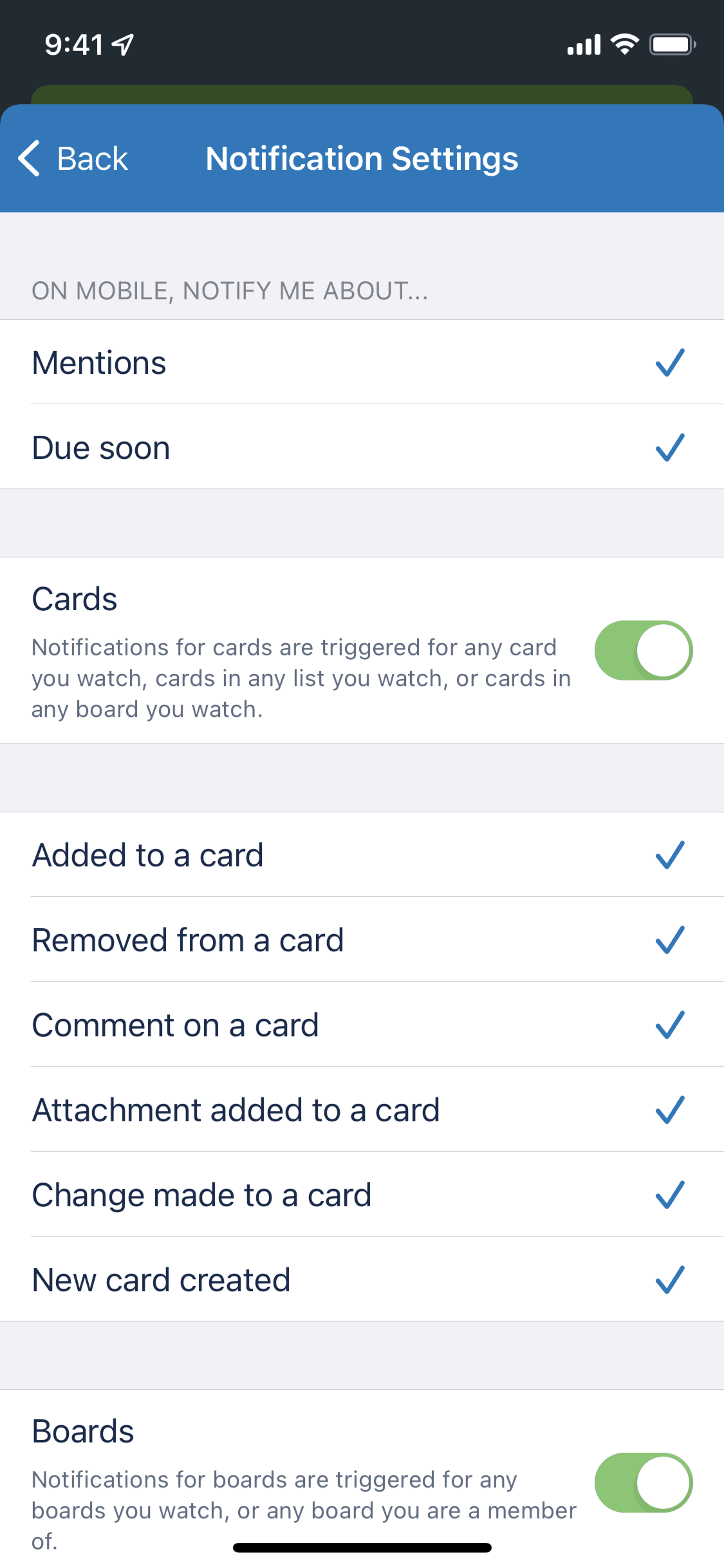 Trello iOS Business interface screenshot 19