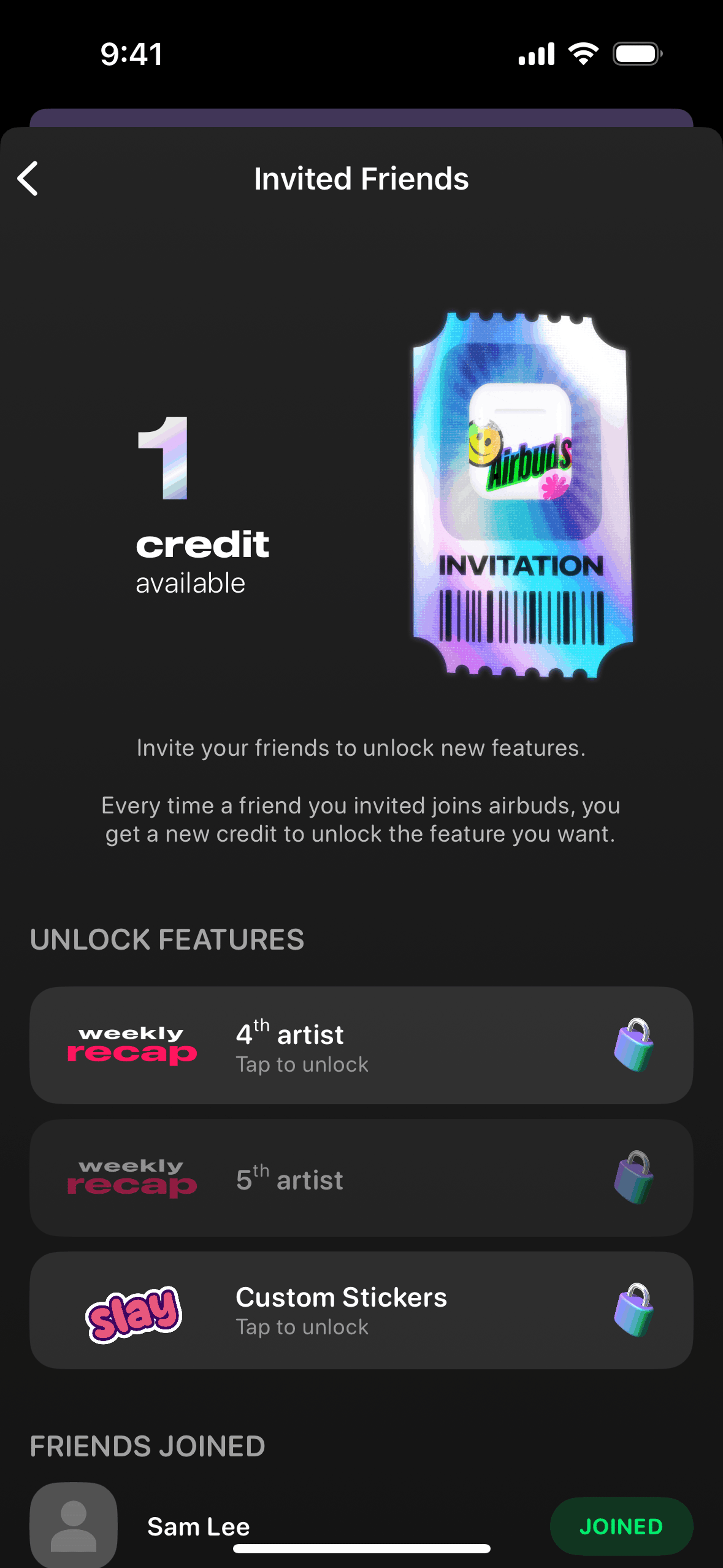 Airbuds Widget iOS Social Networking interface screenshot 15