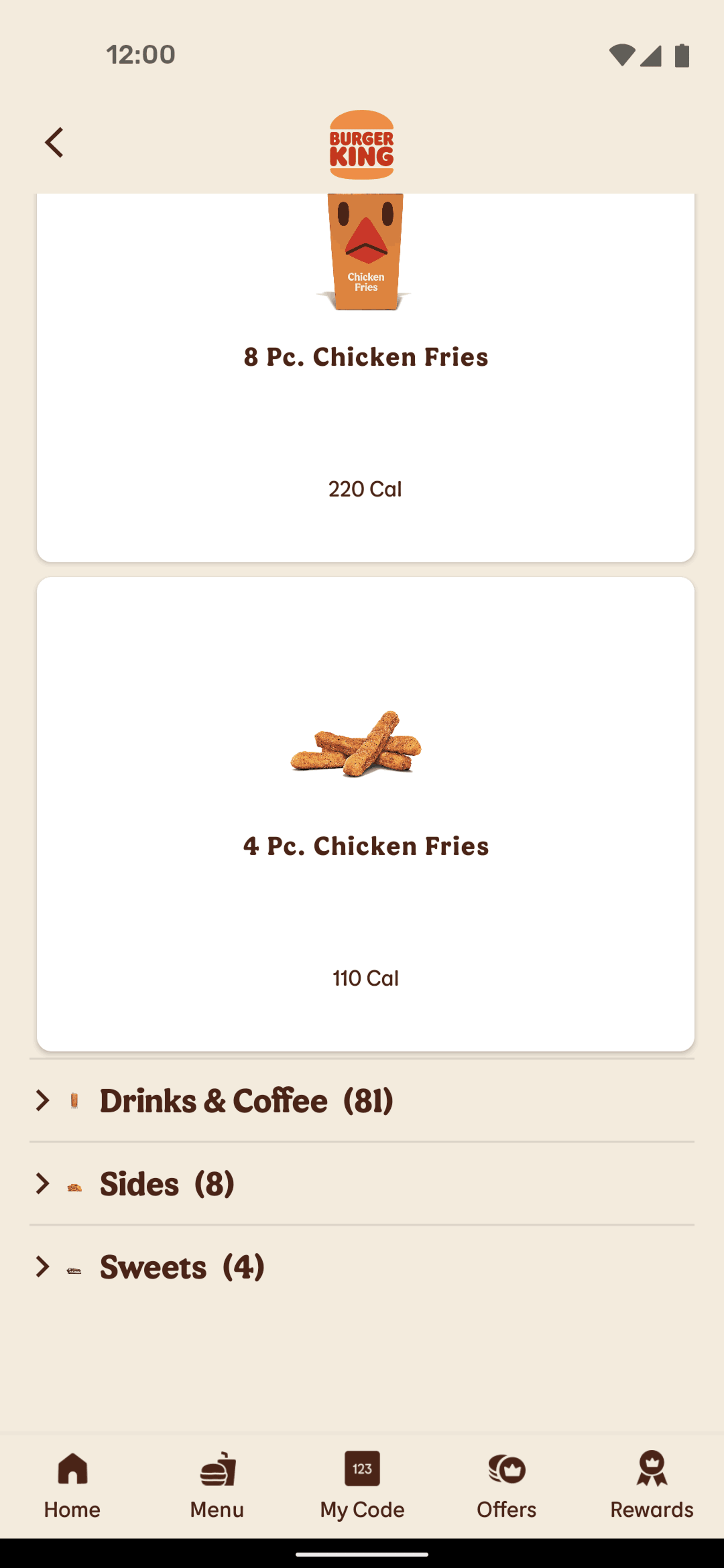 Burger King Android Food & Drink interface screenshot 24