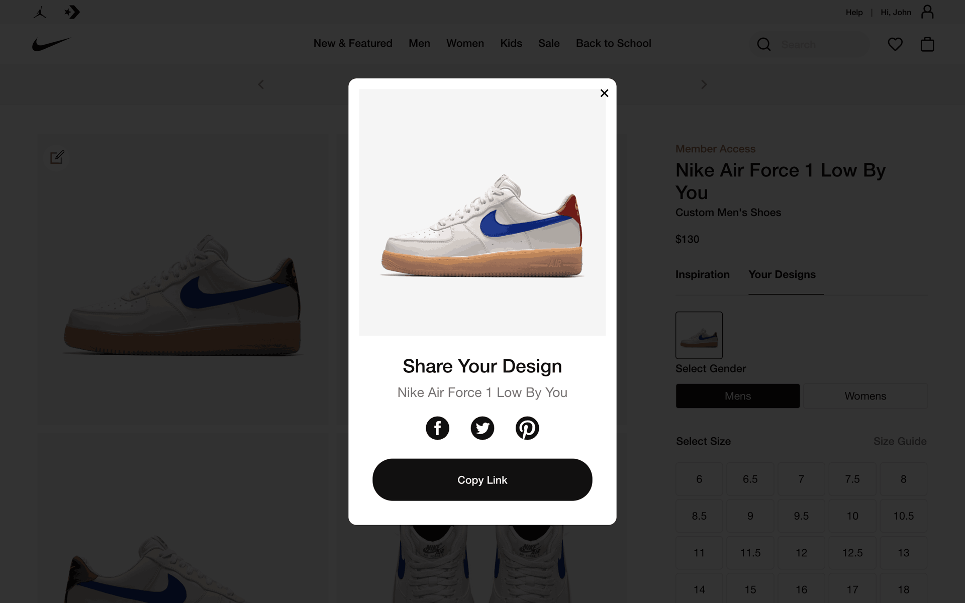 Nike Web Shopping interface screenshot 11
