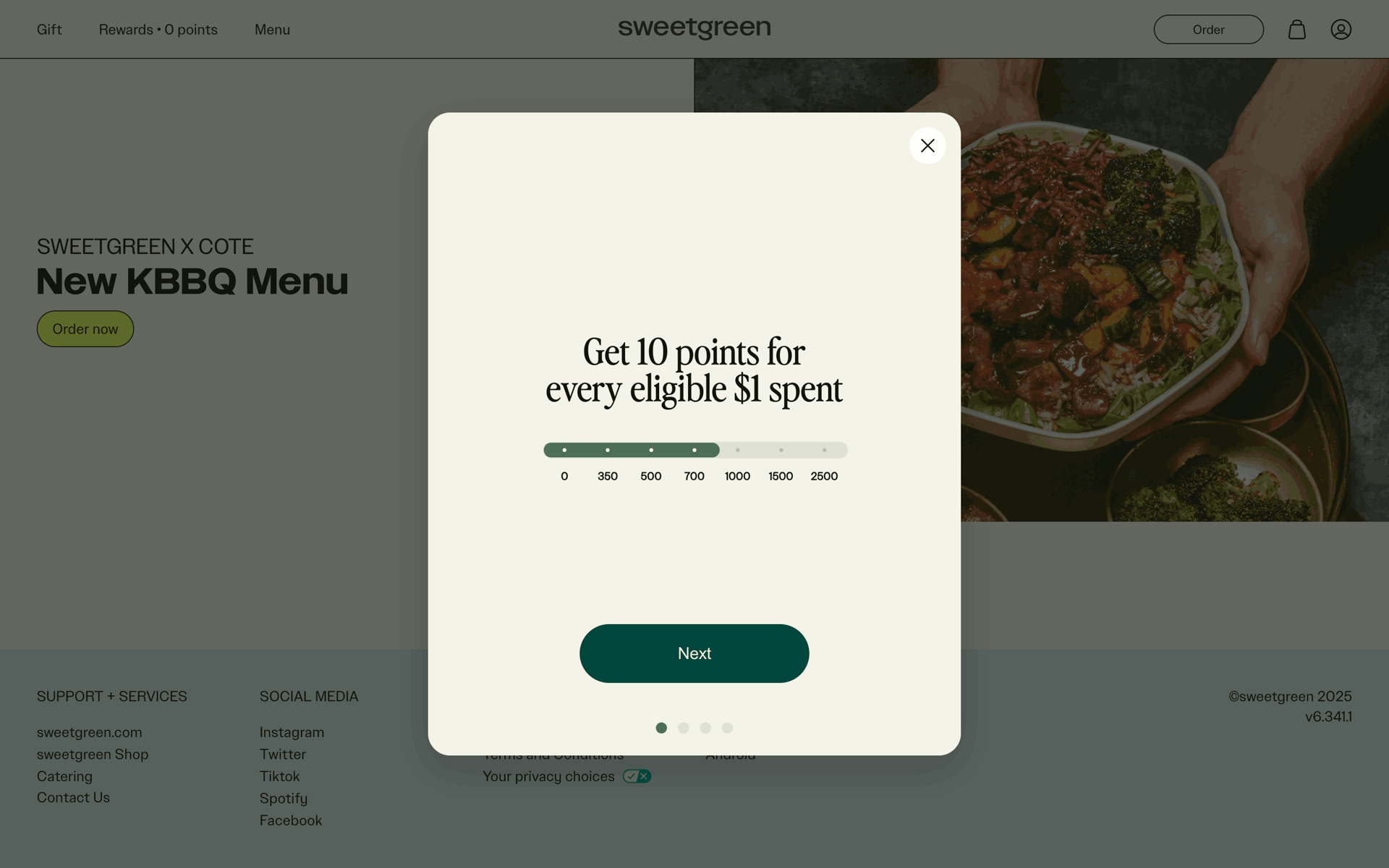 sweetgreen Web Food & Drink interface screenshot 23