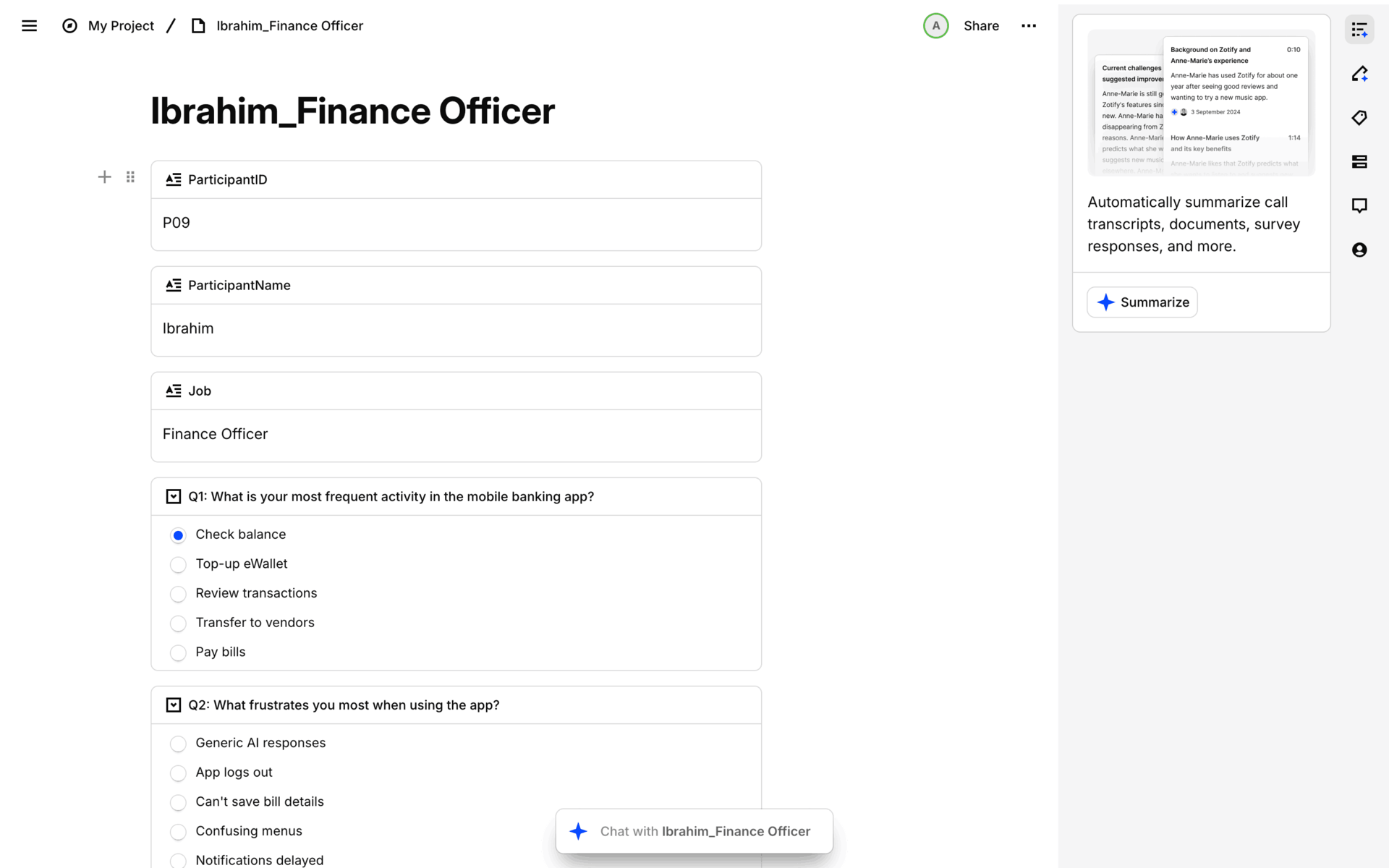 Dovetail Web Business interface screenshot 23