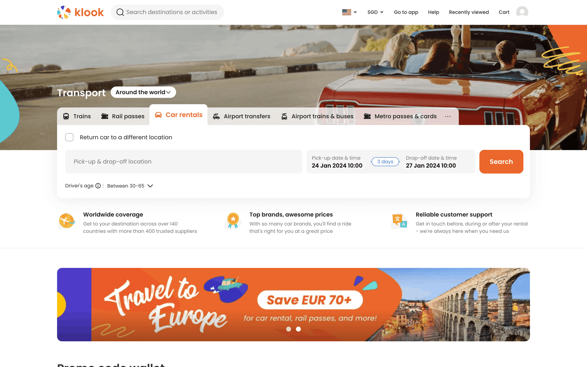 Klook Web Travel & Transportation interface screenshot 24