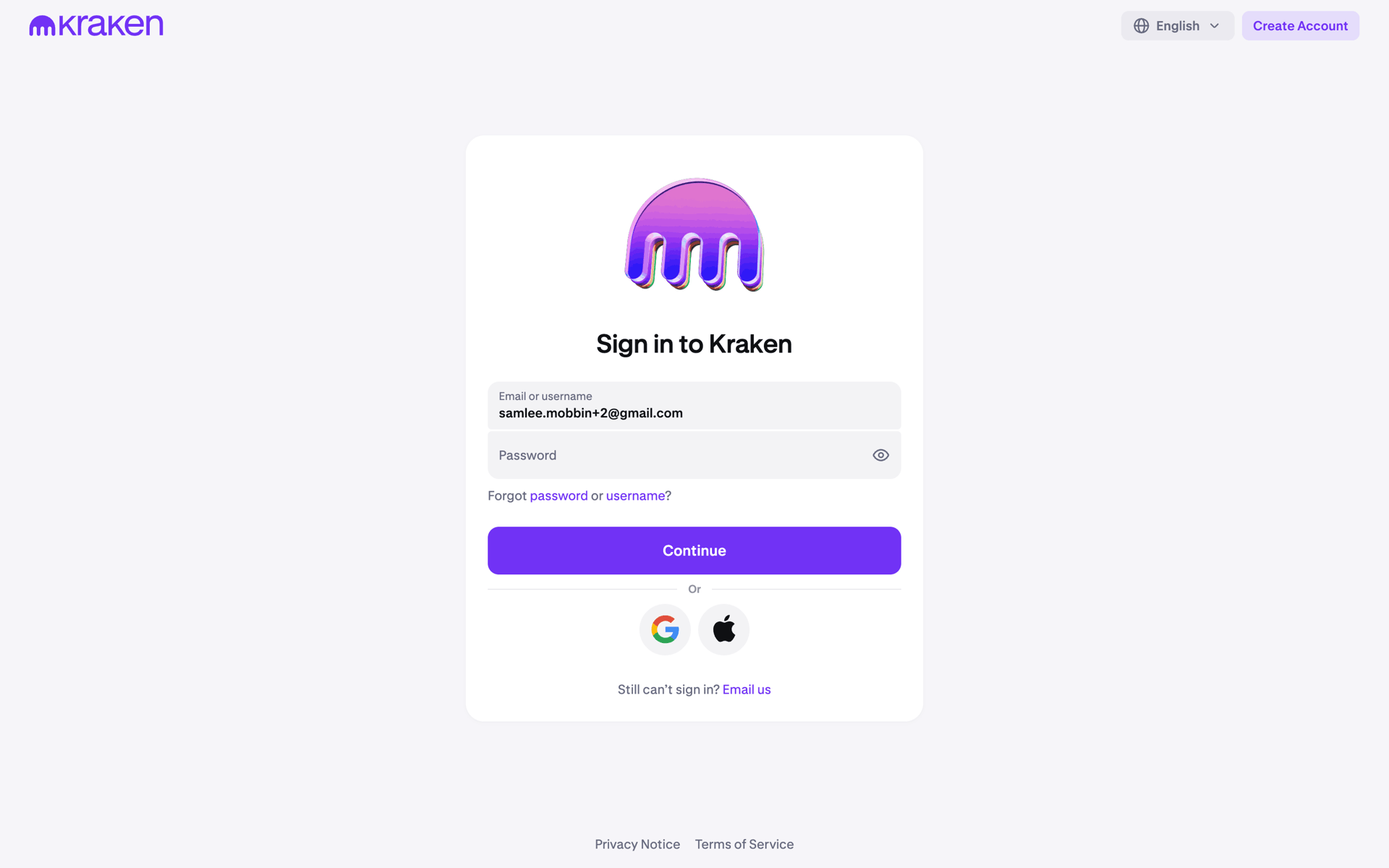 Kraken Web Finance interface screenshot 22