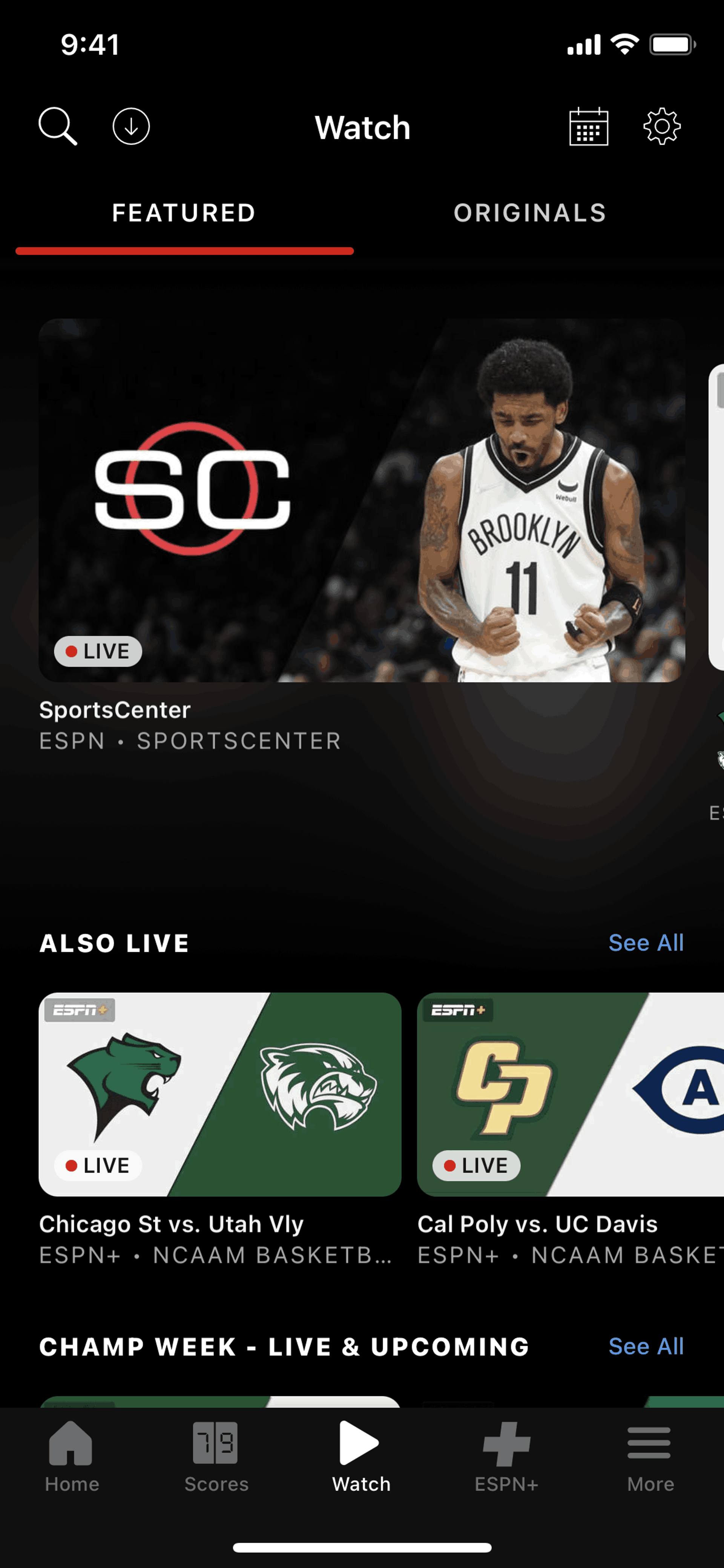 ESPN iOS Sports interface screenshot 2