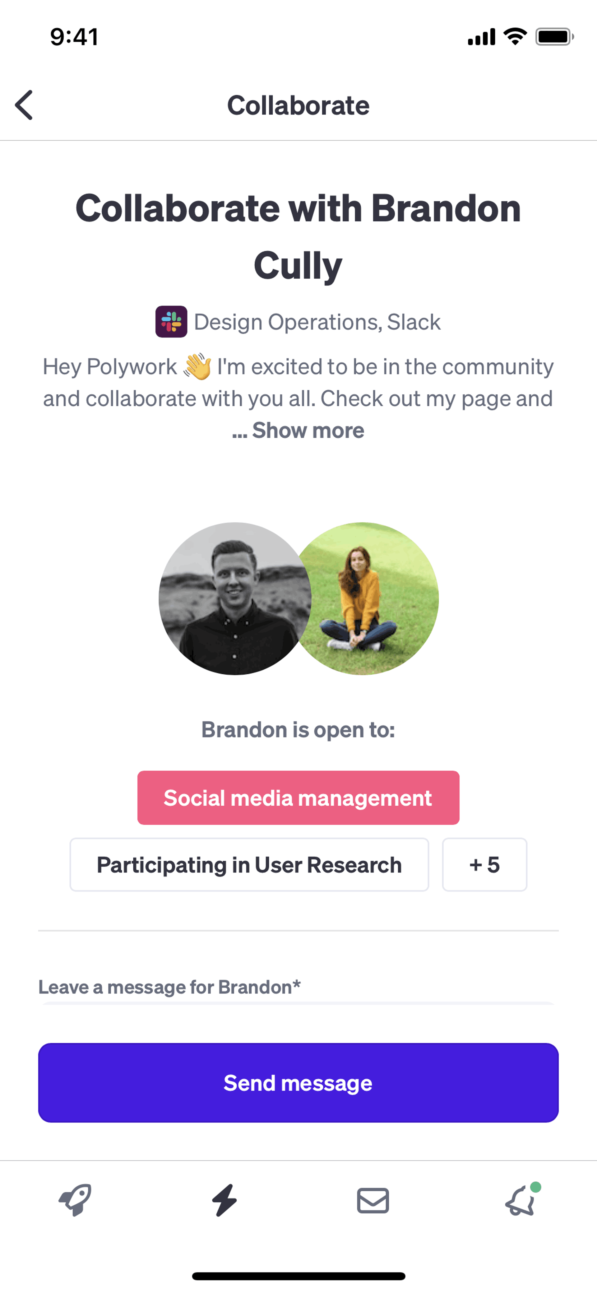 Polywork iOS Social Networking interface screenshot 10
