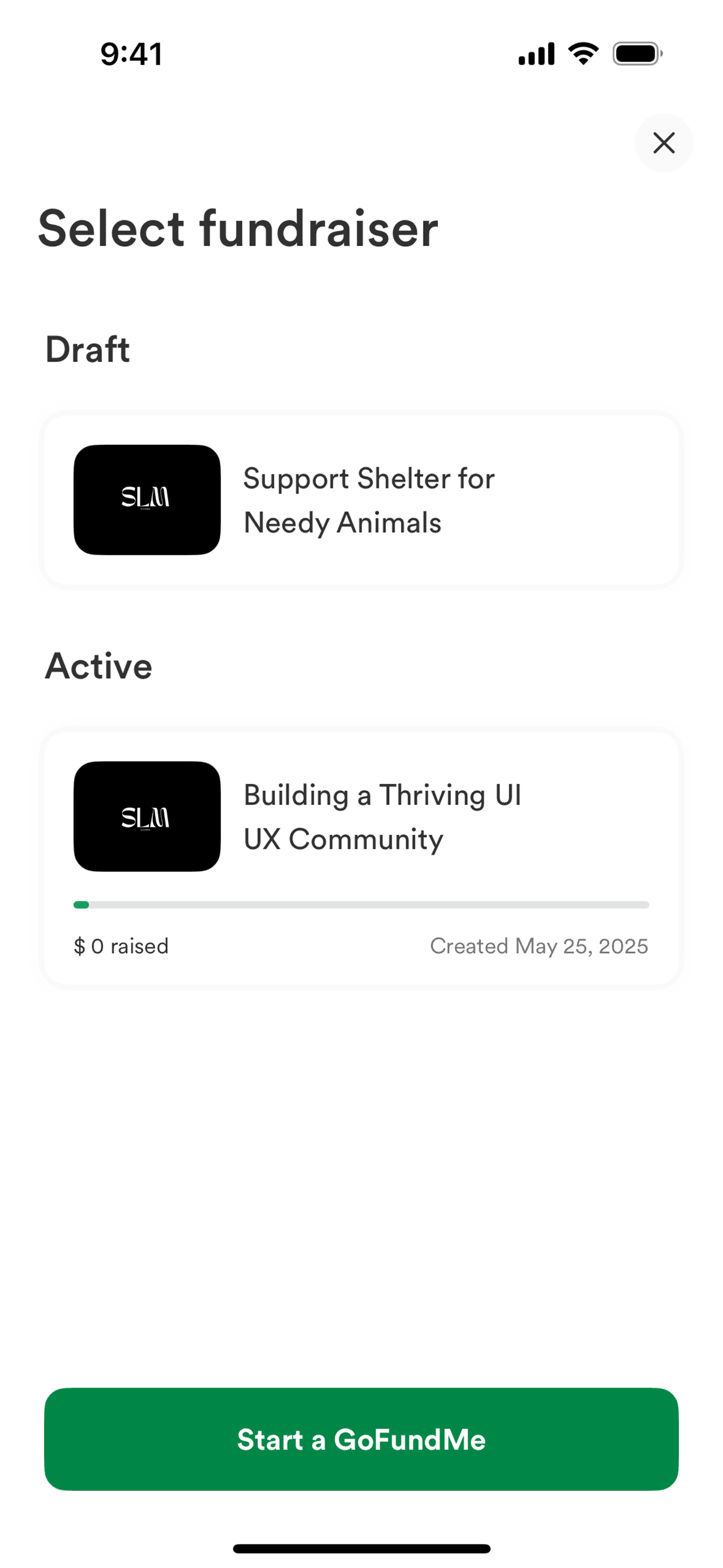 GoFundMe iOS Social Networking interface screenshot 18