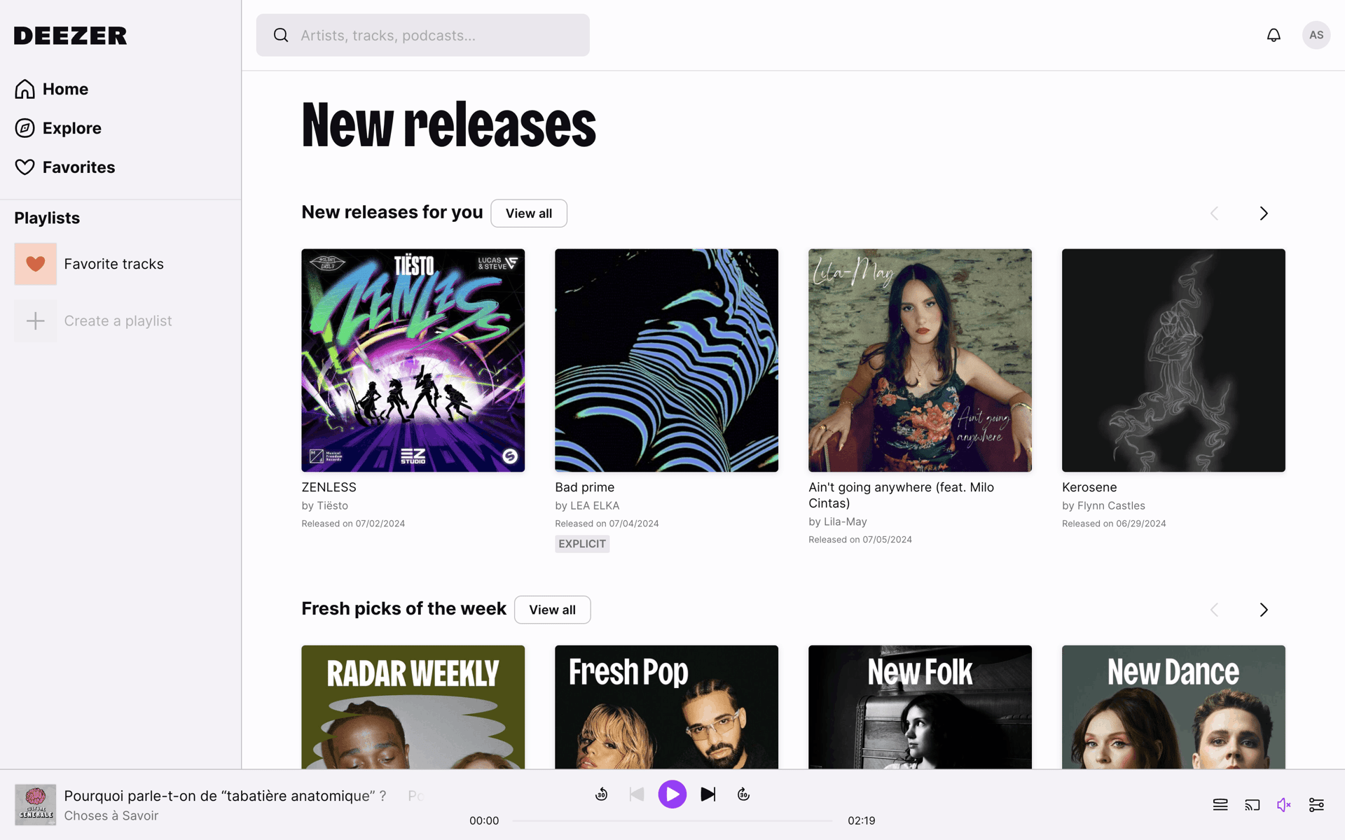 Deezer Web Entertainment interface screenshot 17