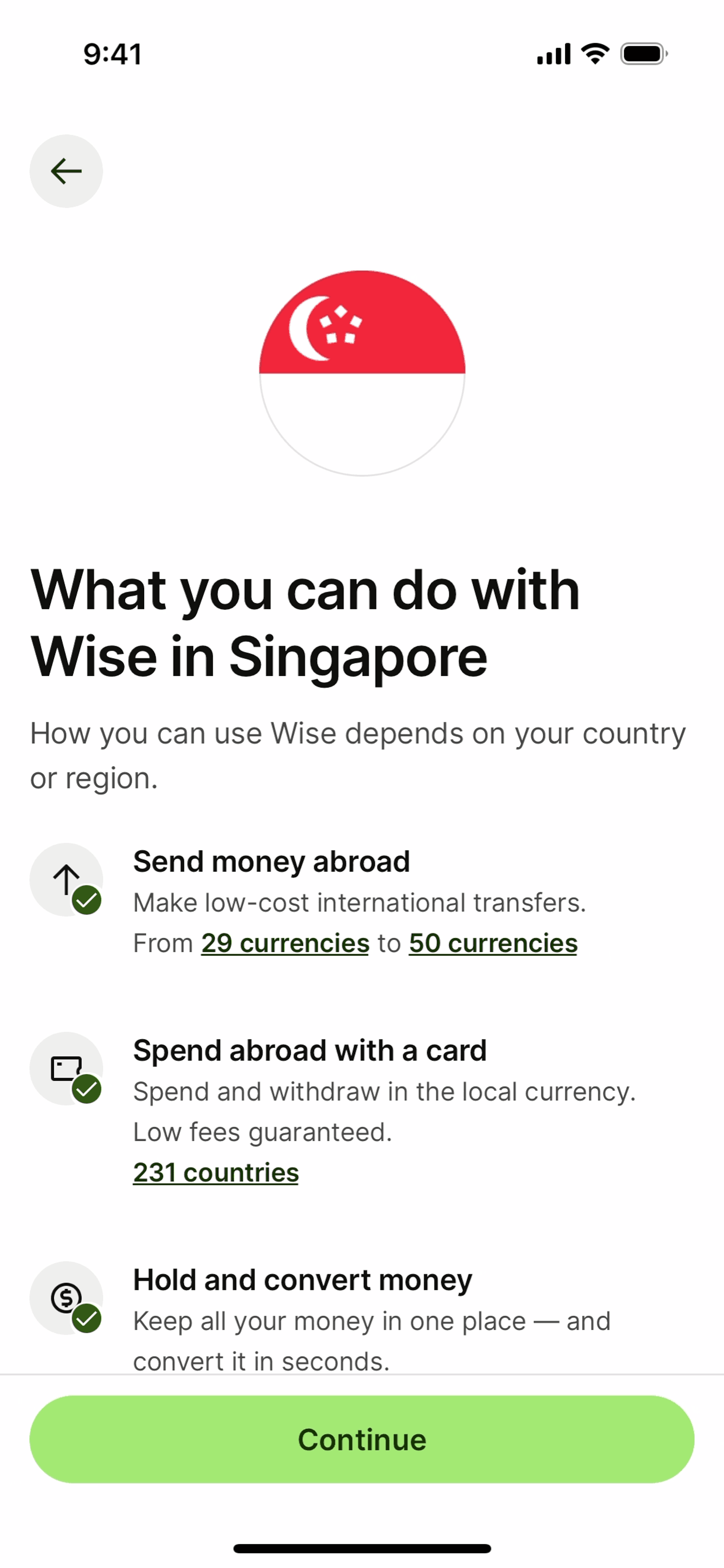 Wise iOS Finance interface screenshot 14