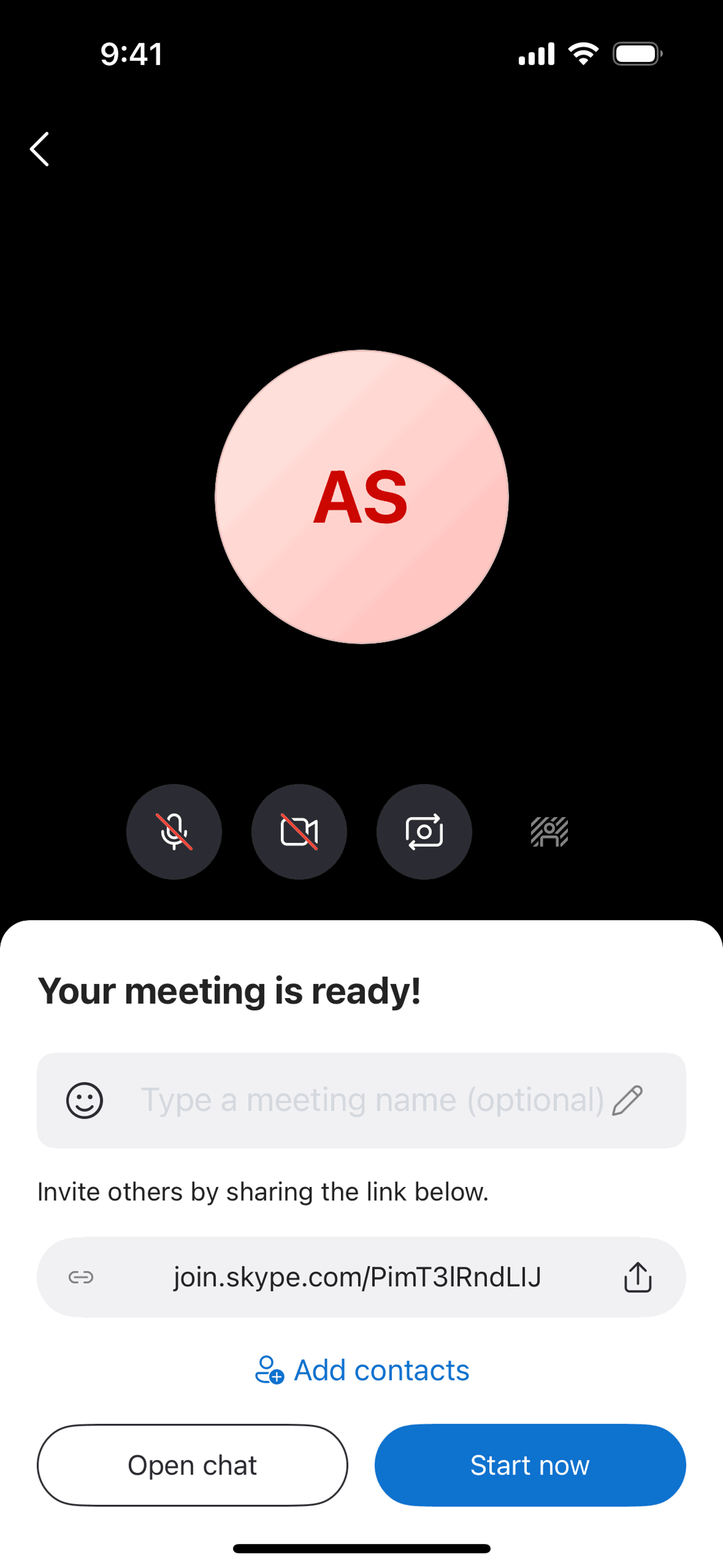 Skype iOS Communication interface screenshot 6