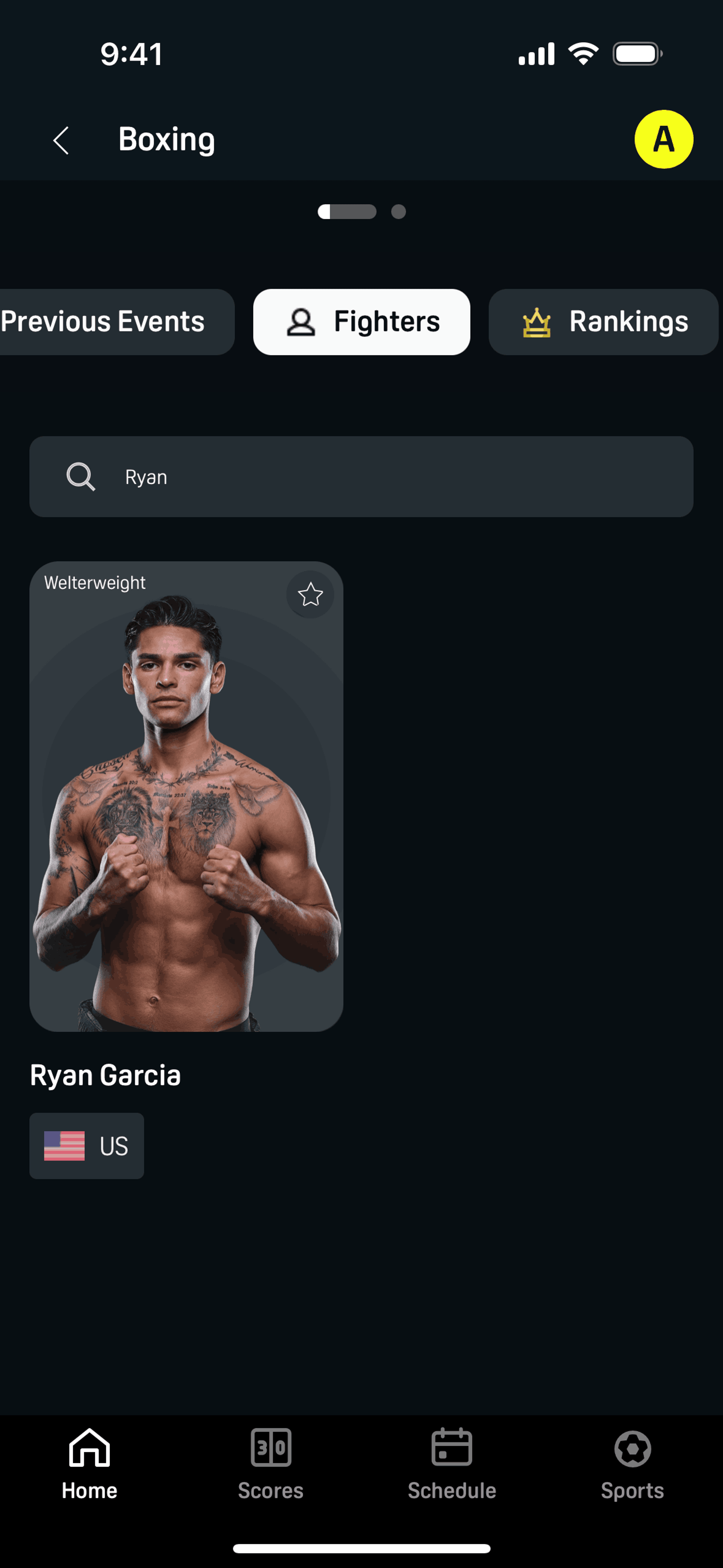 DAZN iOS Sports interface screenshot 12