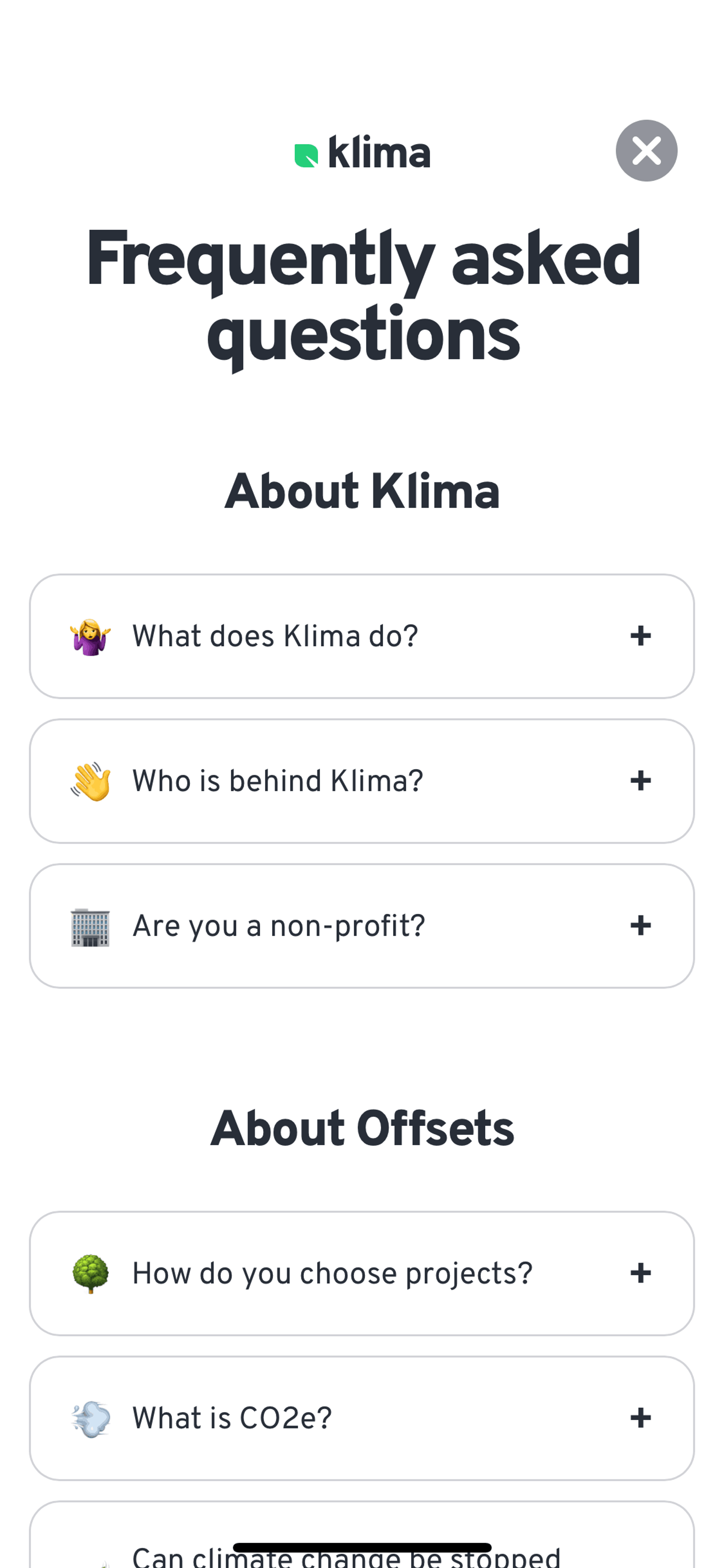 Klima iOS Lifestyle interface screenshot 8