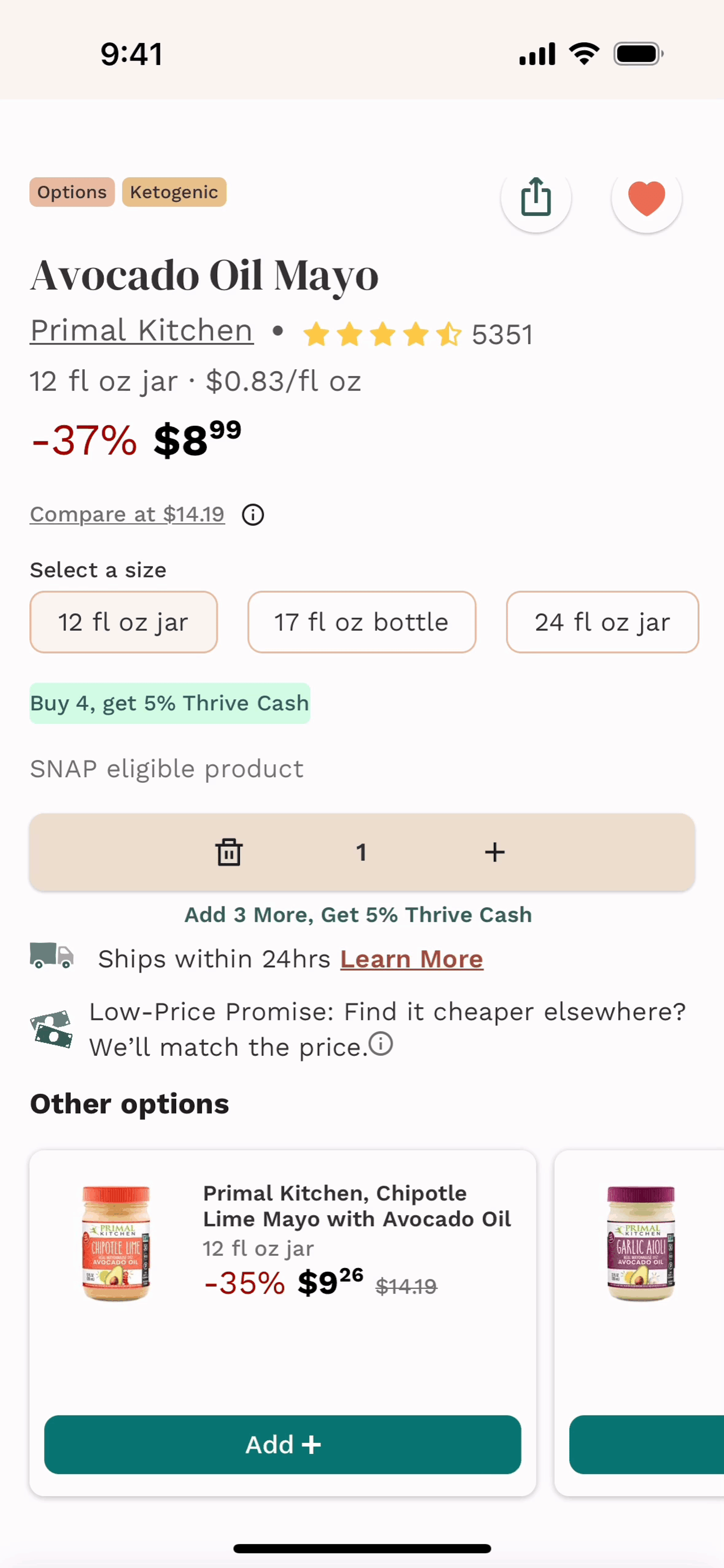 Thrive Market iOS Shopping interface screenshot 14