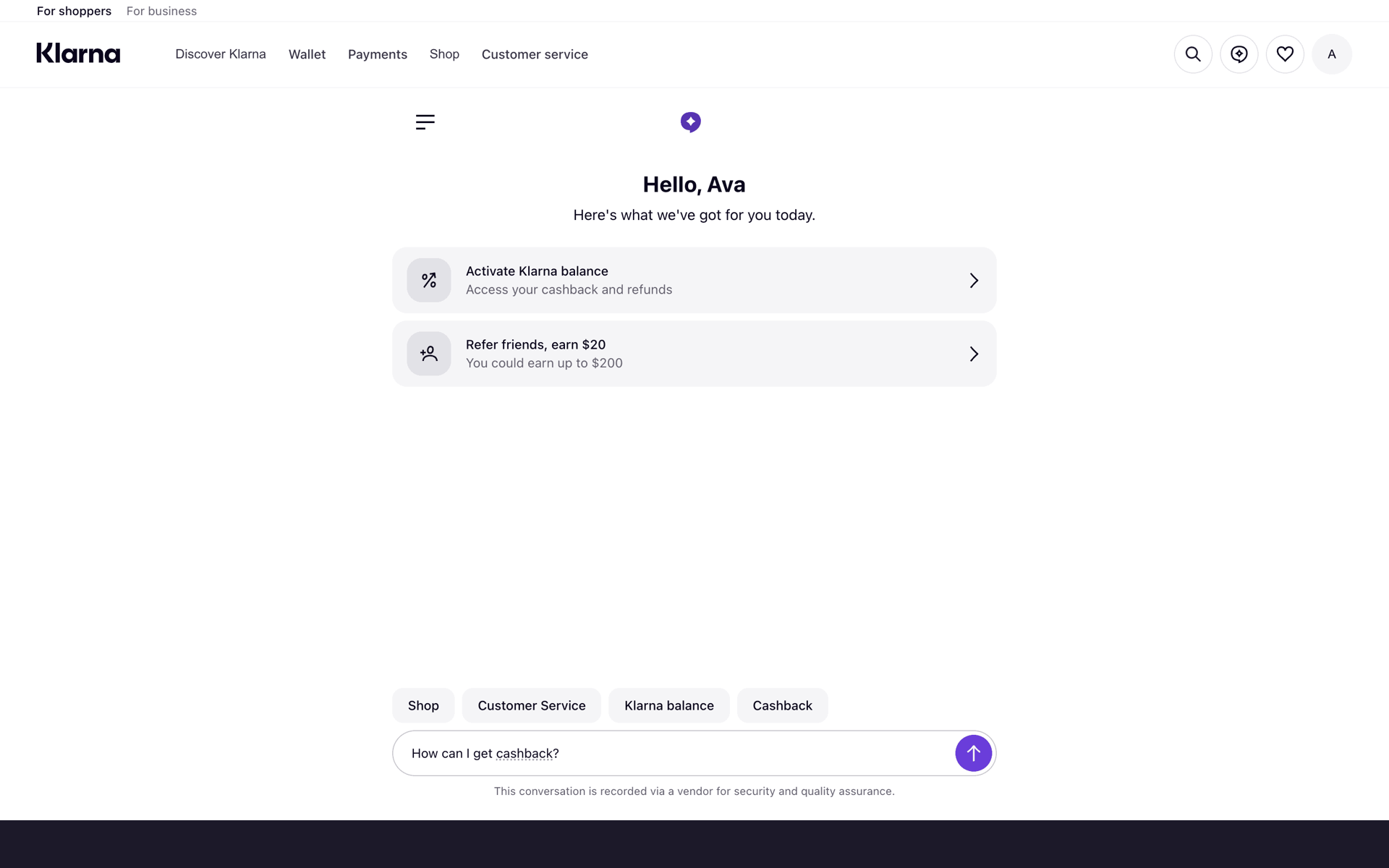 Klarna Web Finance interface screenshot 9