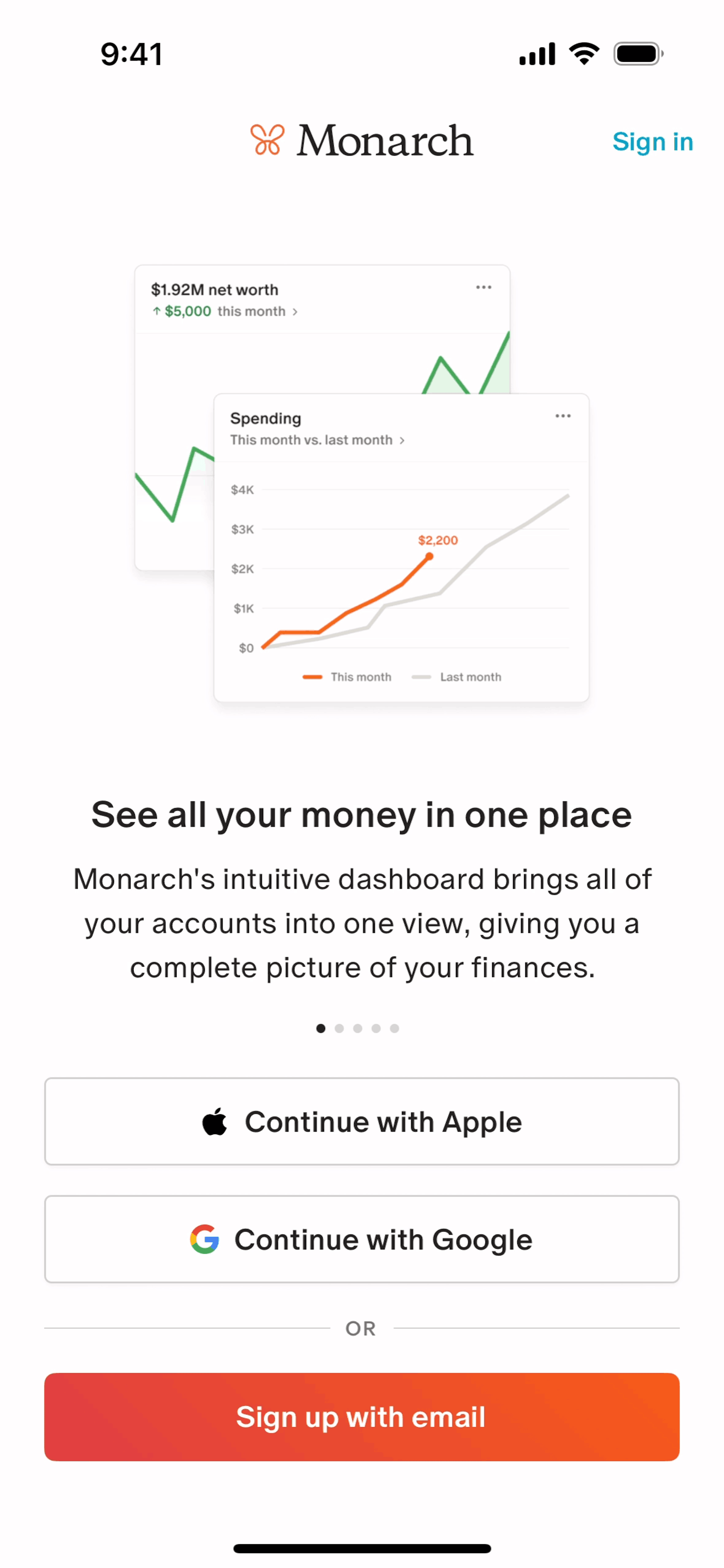 Monarch iOS Finance interface screenshot 5