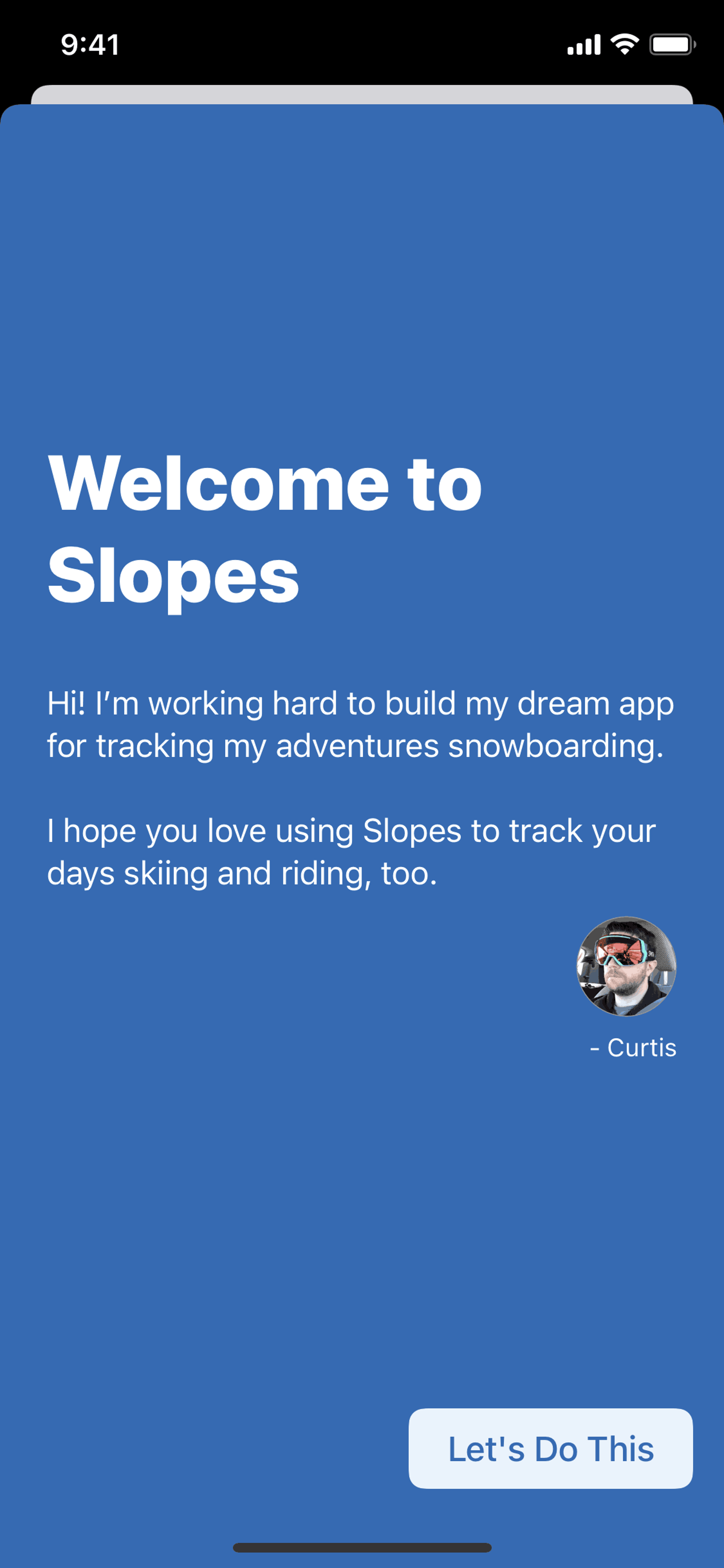 Slopes iOS Sports interface screenshot 1