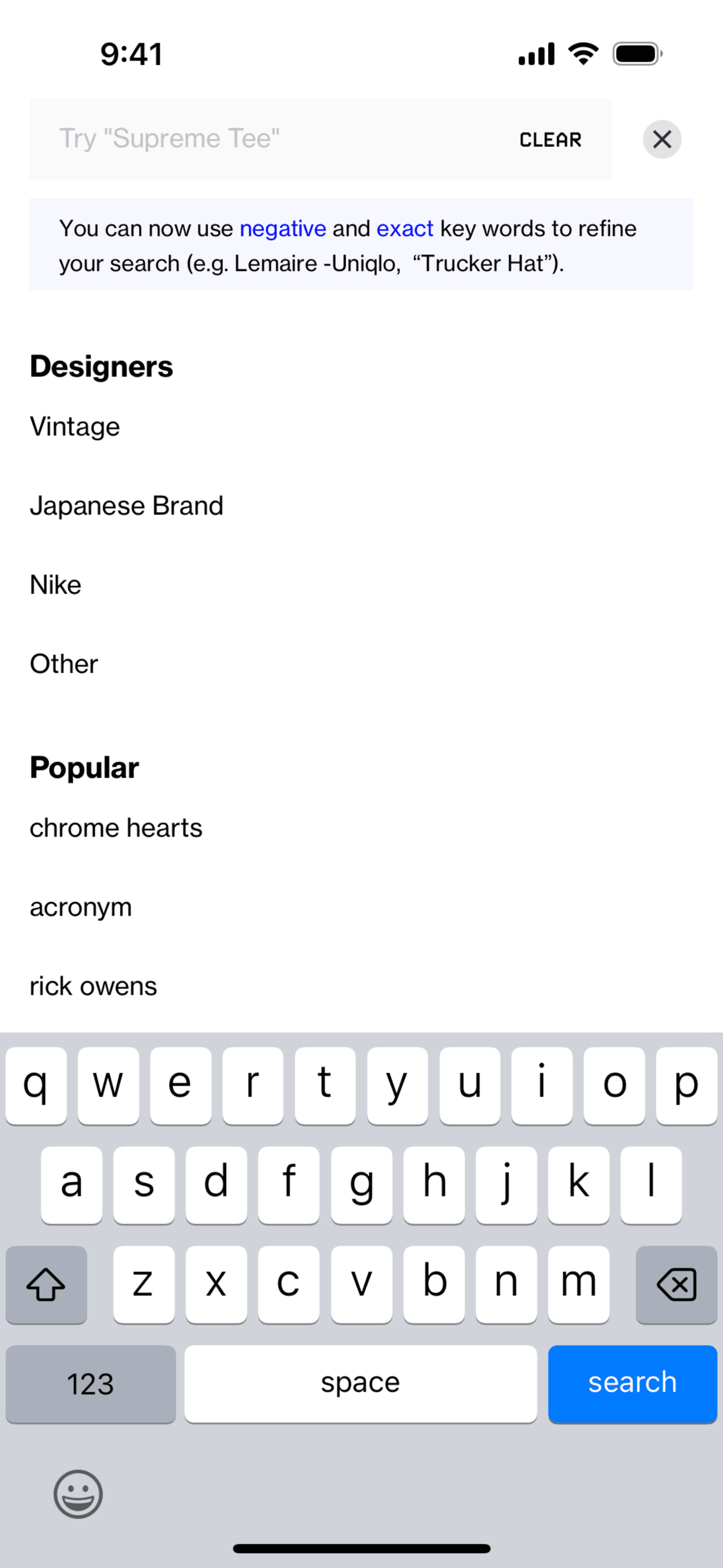 Grailed iOS Shopping interface screenshot 7