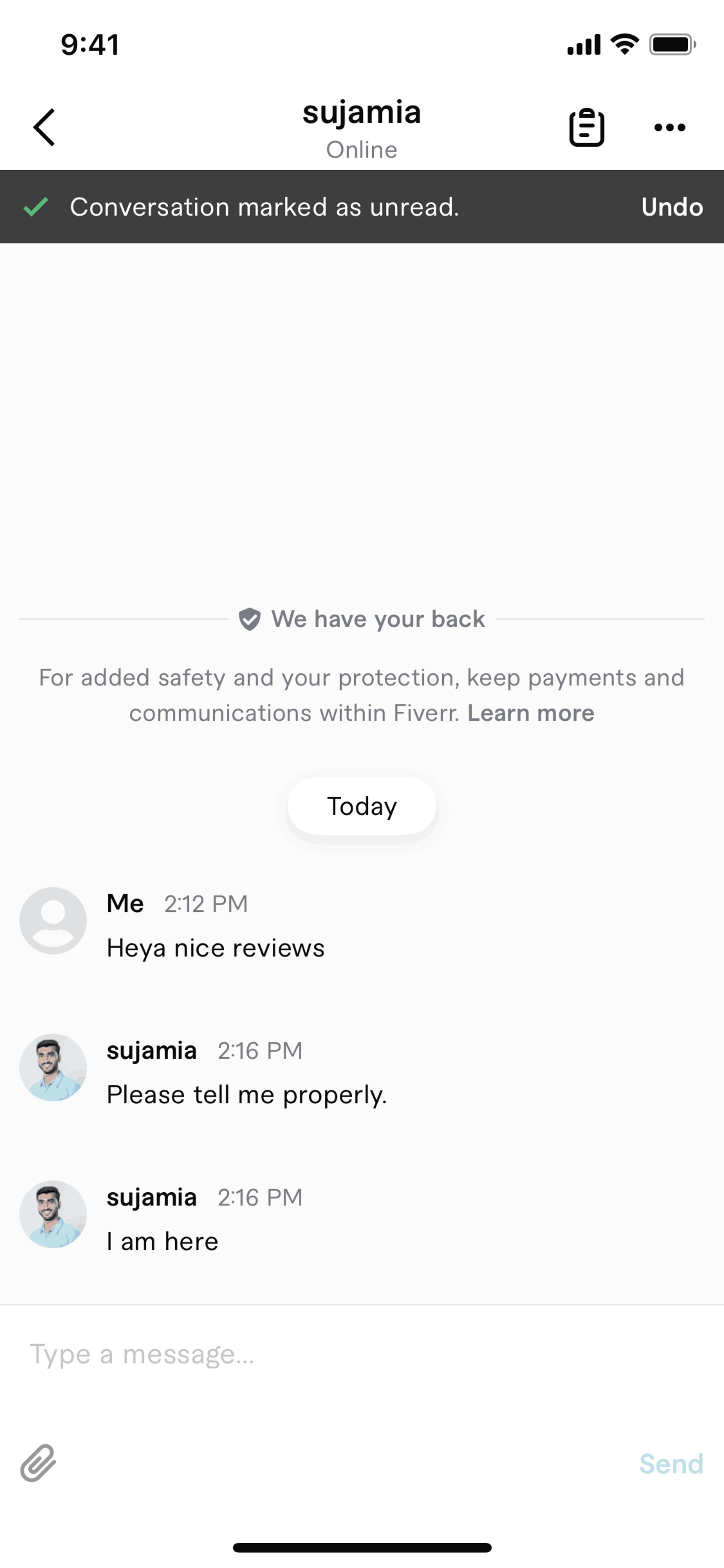 Fiverr iOS Business interface screenshot 19