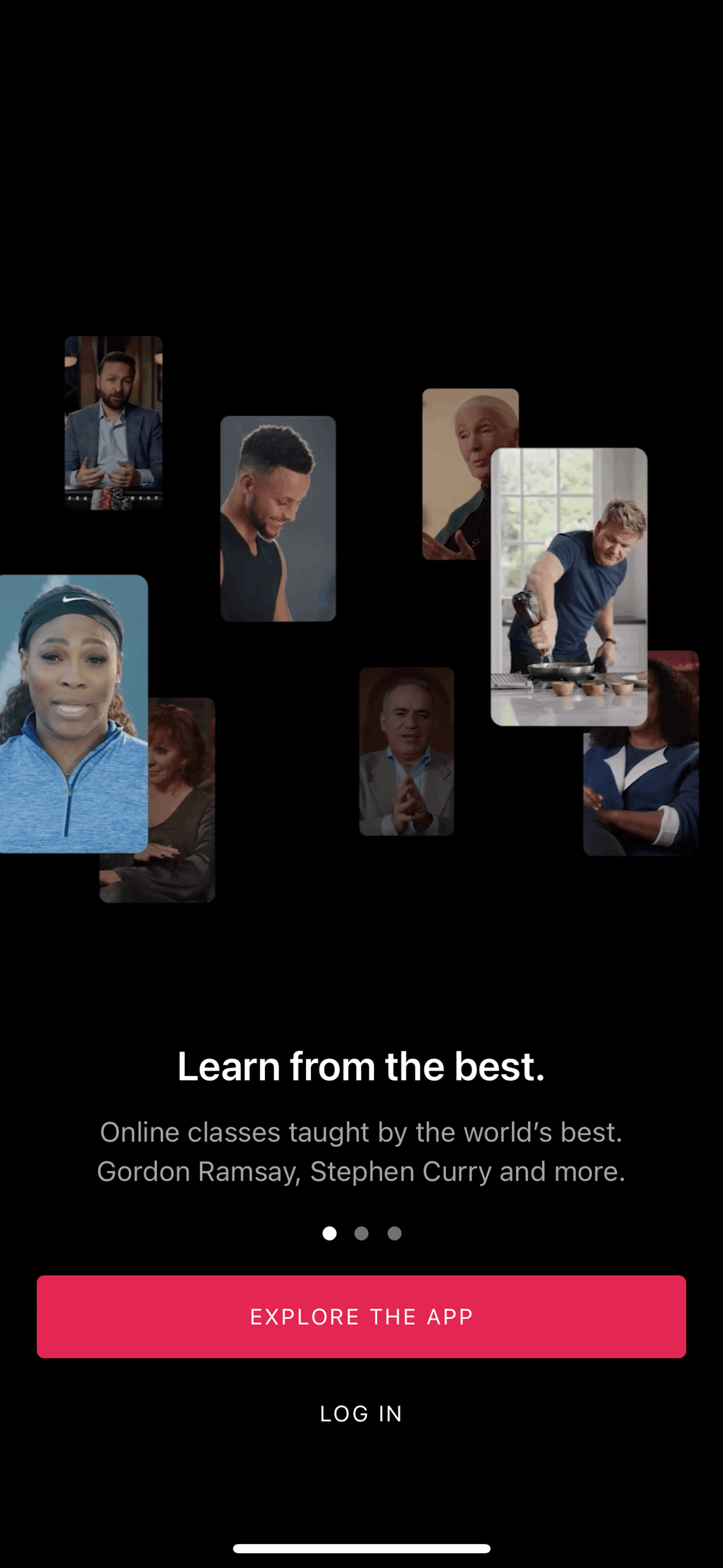 MasterClass iOS Education interface screenshot 2