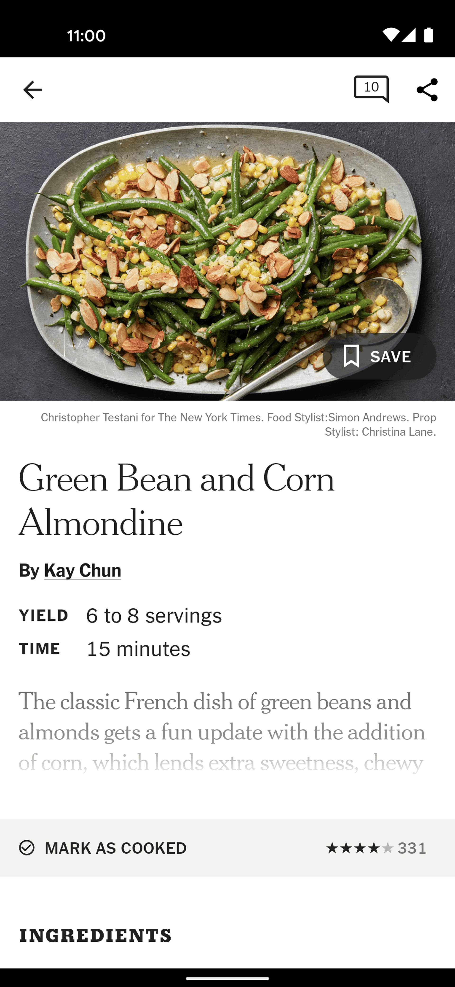NYT Cooking Android Food & Drink interface screenshot 4