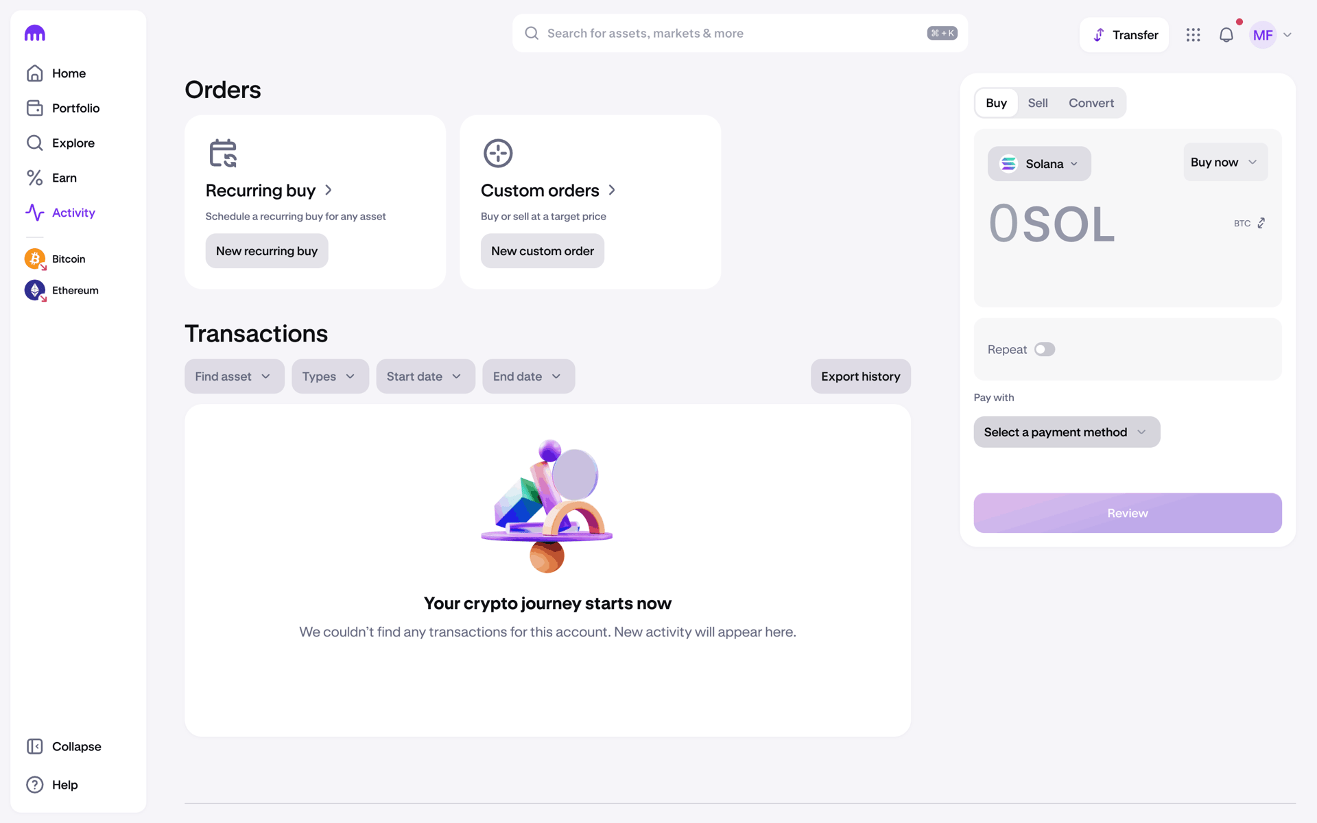 Kraken Web Finance interface screenshot 17
