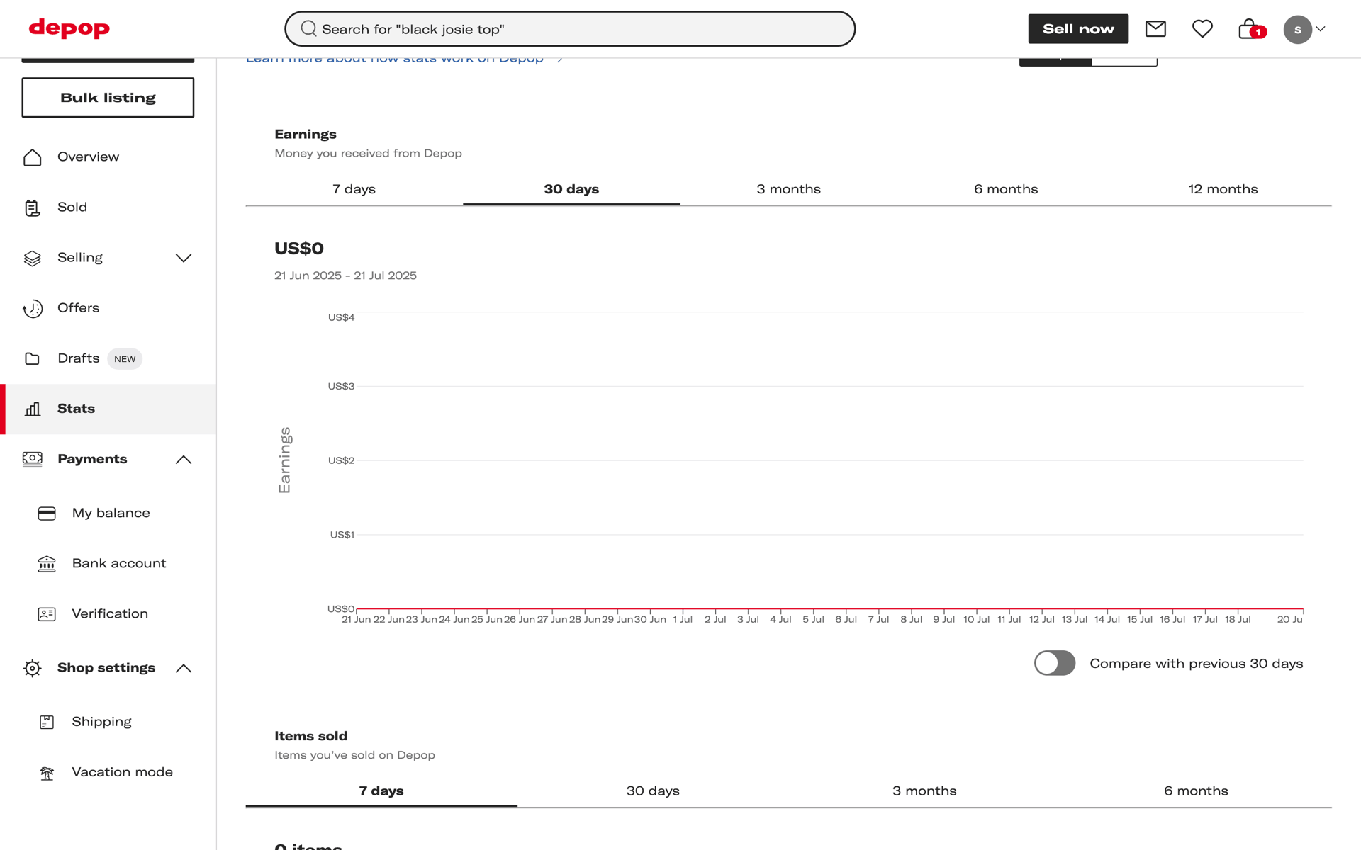 Depop Web Shopping interface screenshot 11