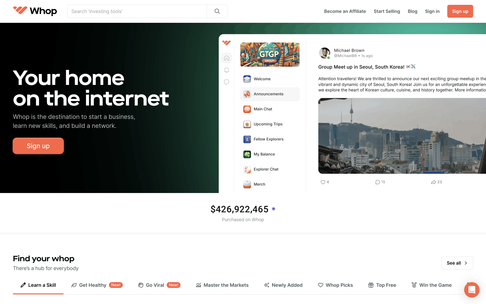 Whop Web Business interface screenshot 1