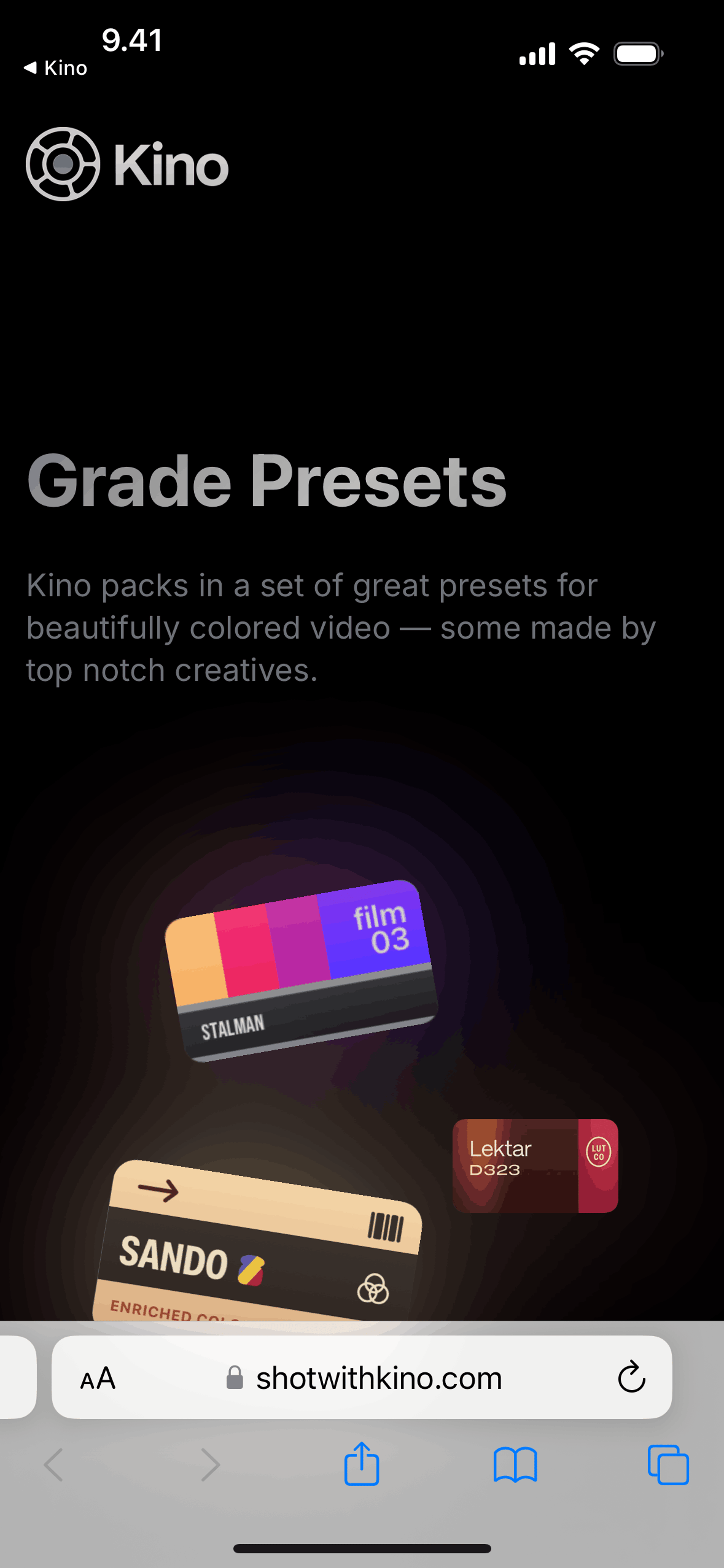 Kino iOS Photo & Video interface screenshot 23