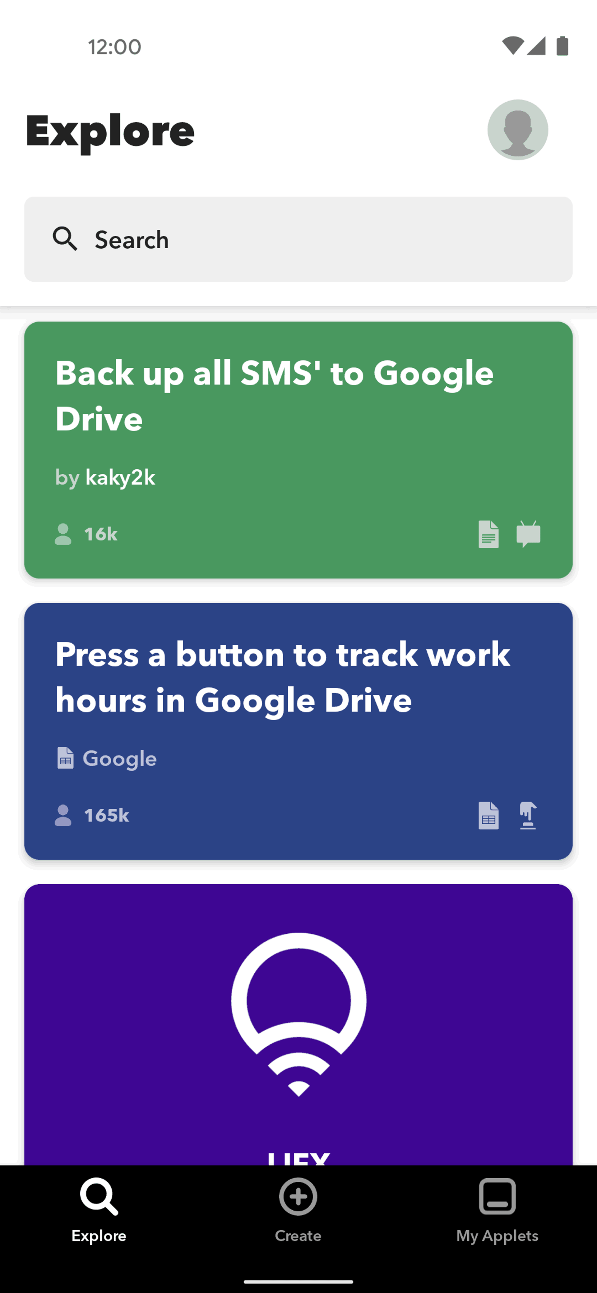 IFTTT Android Productivity interface screenshot 22