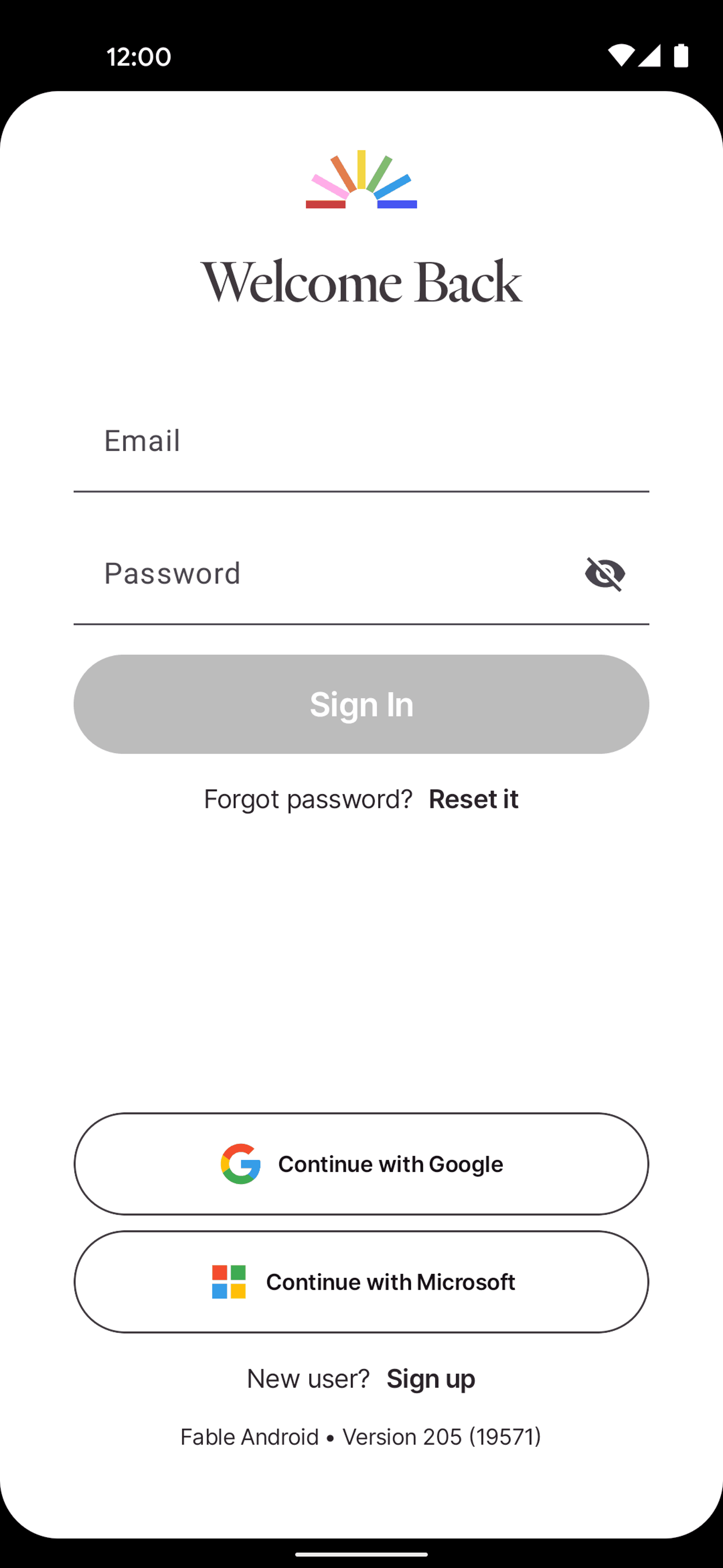 Fable Android Social Networking interface screenshot 1