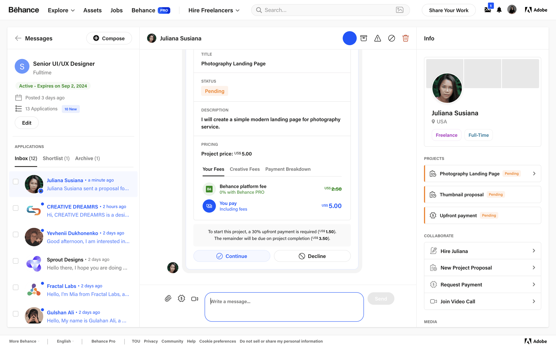 Behance Web Photo & Video interface screenshot 2