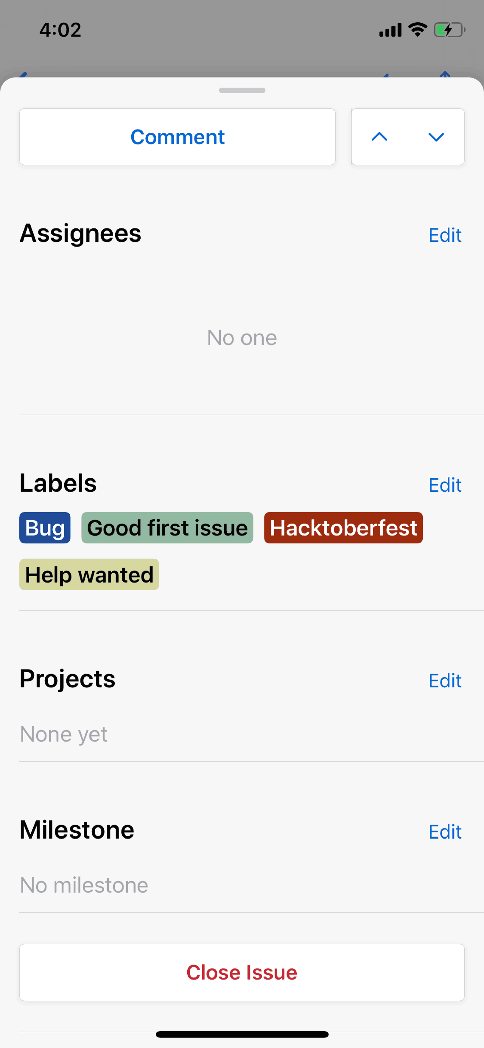GitHub iOS Developer Tools interface screenshot 12