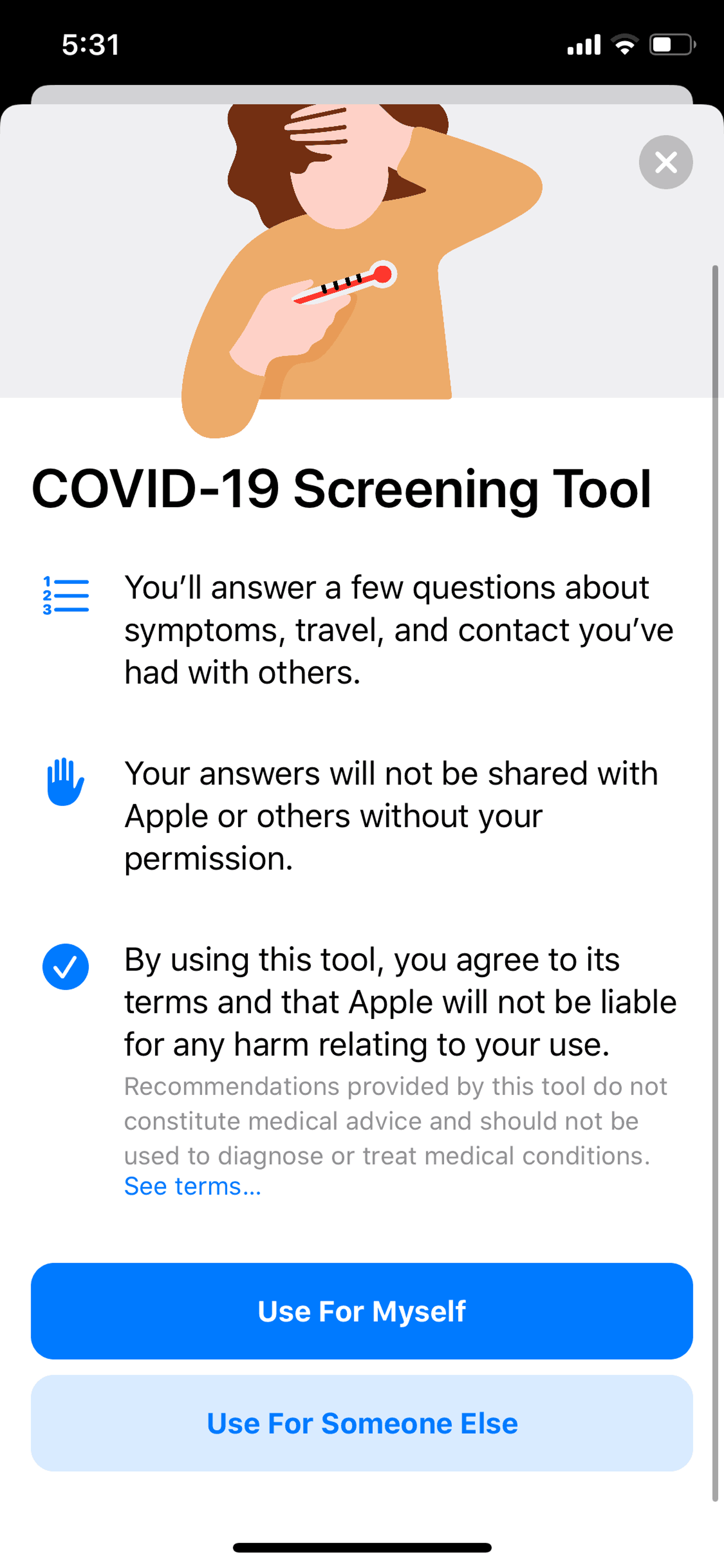 Apple COVID 19 iOS Health & Fitness interface screenshot 18
