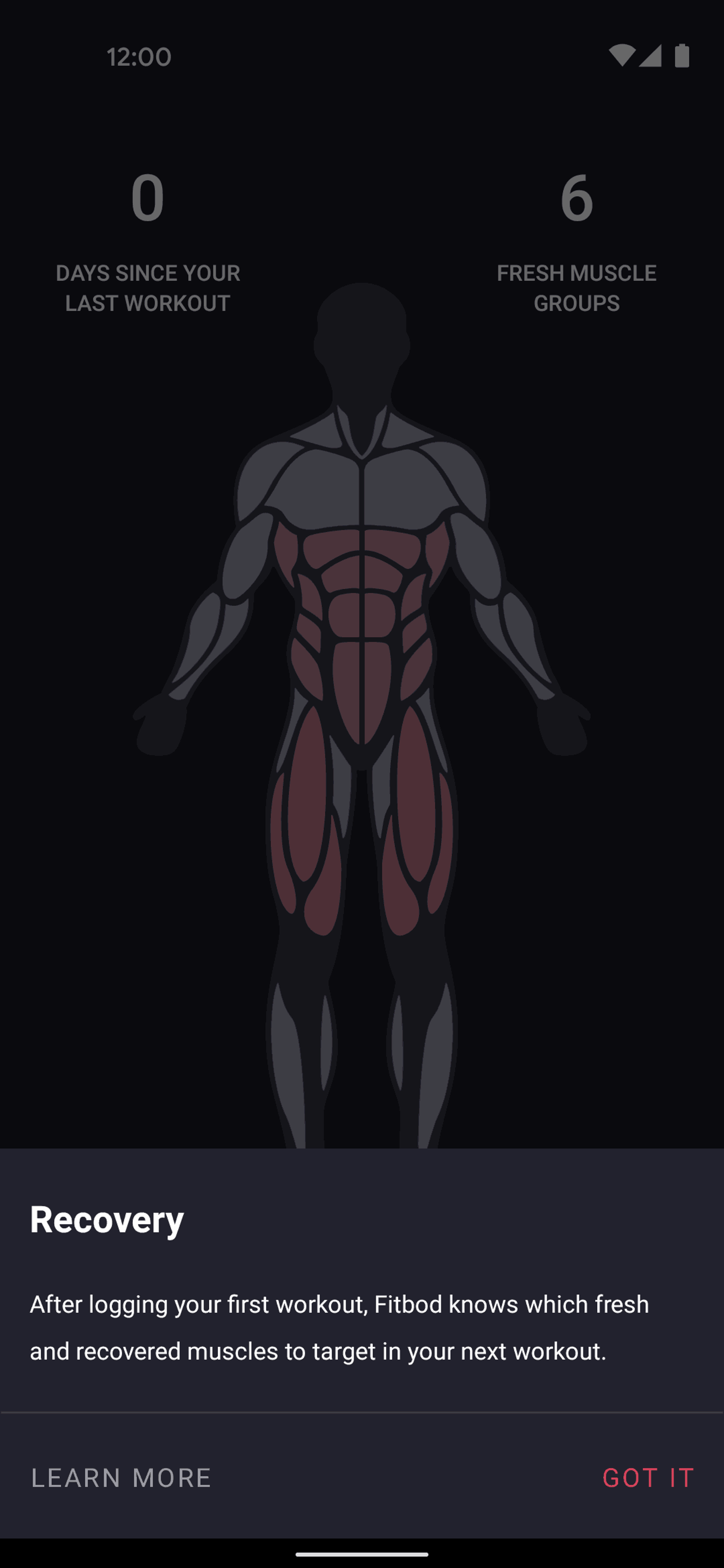 Fitbod Android Health & Fitness interface screenshot 2