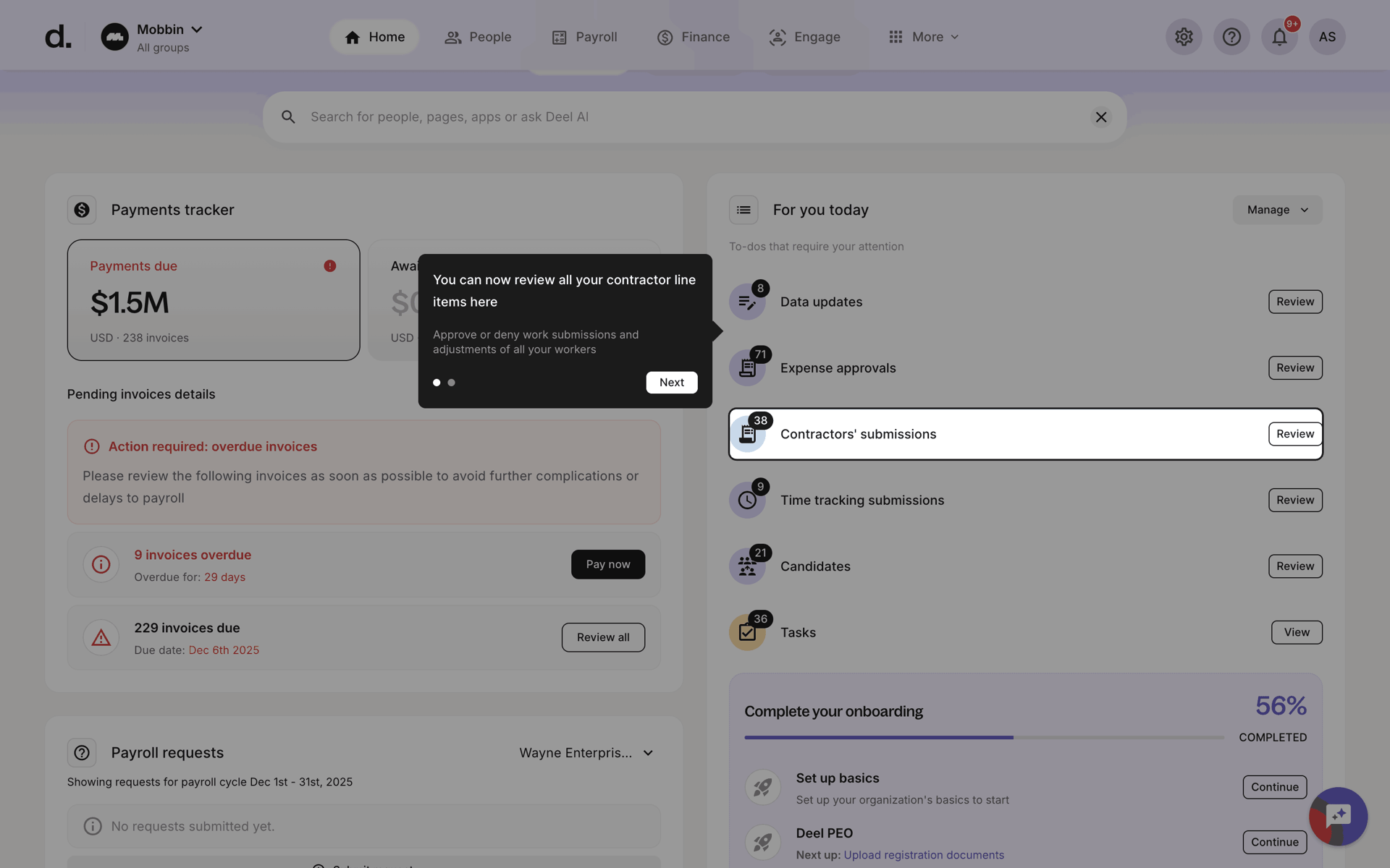 Onboarding on Deel (web) screen 12