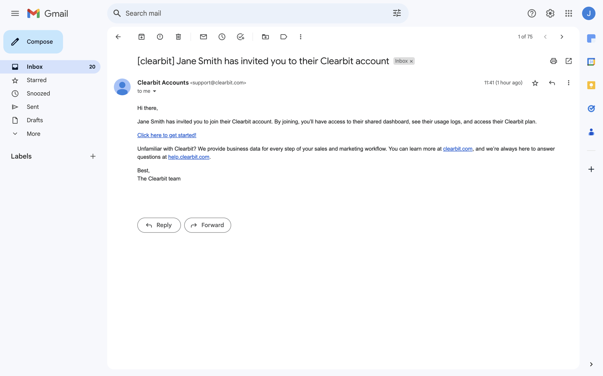 Clearbit Web Business interface screenshot 5