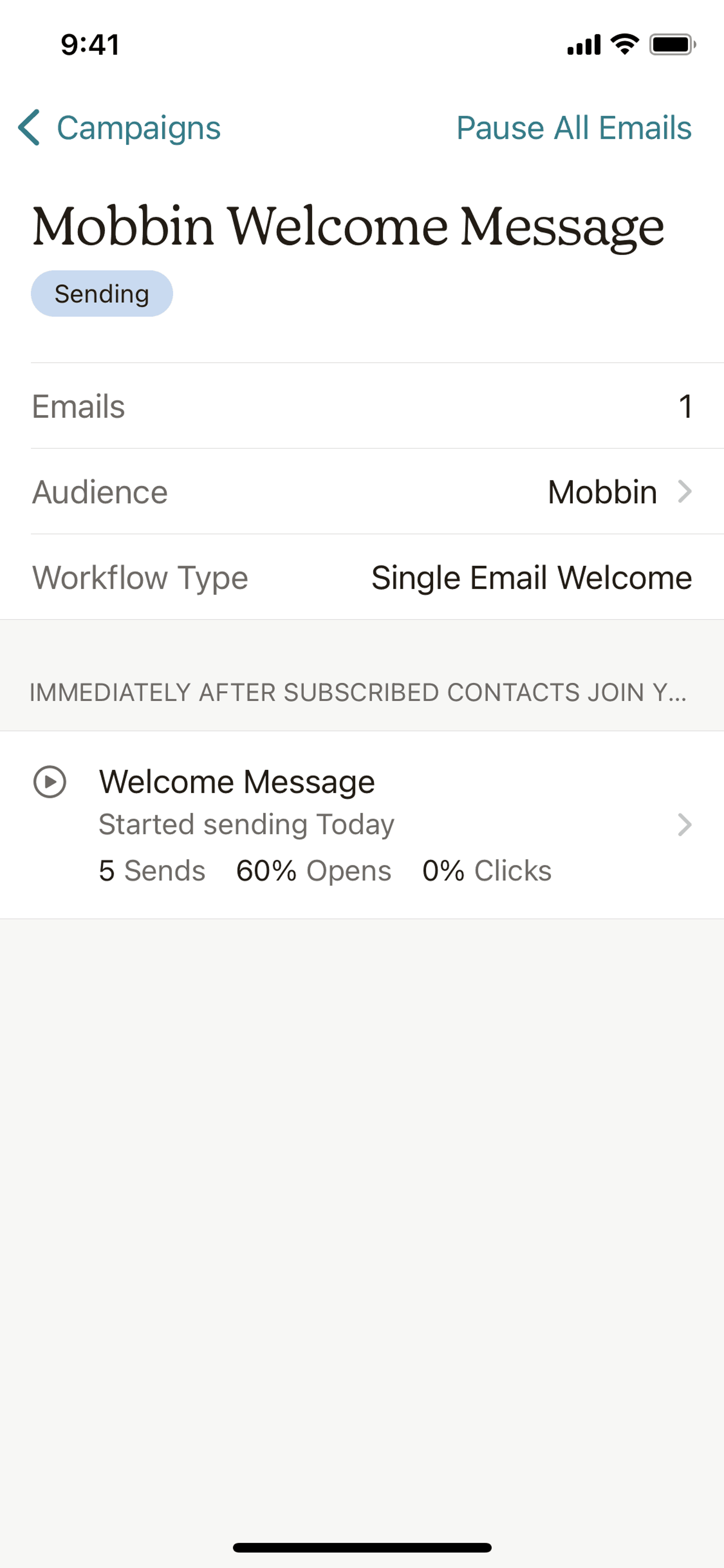 Mailchimp iOS Business interface screenshot 18