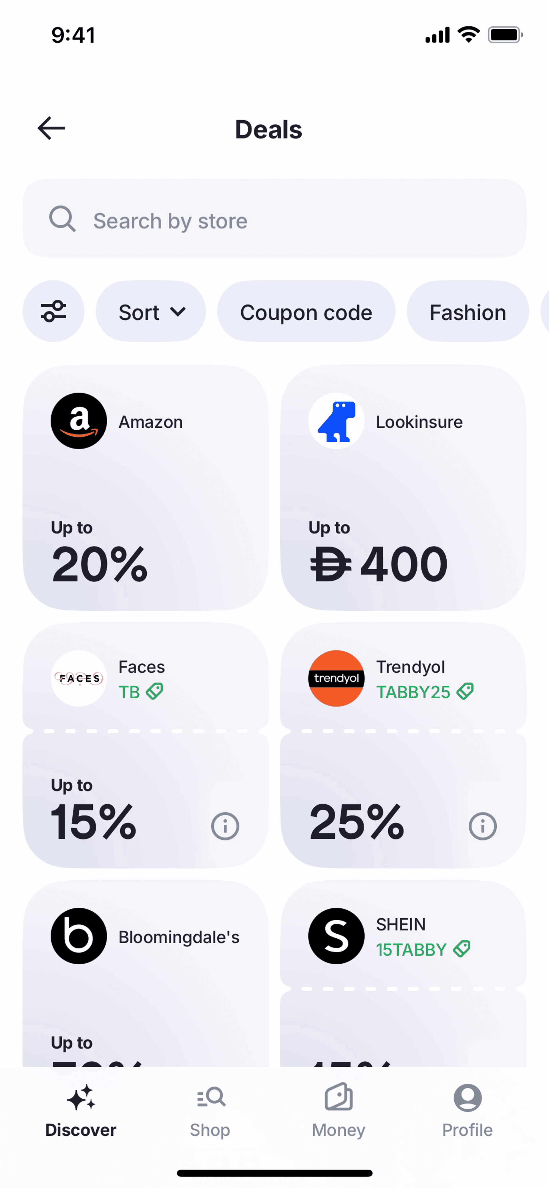 Tabby iOS Finance interface screenshot 24
