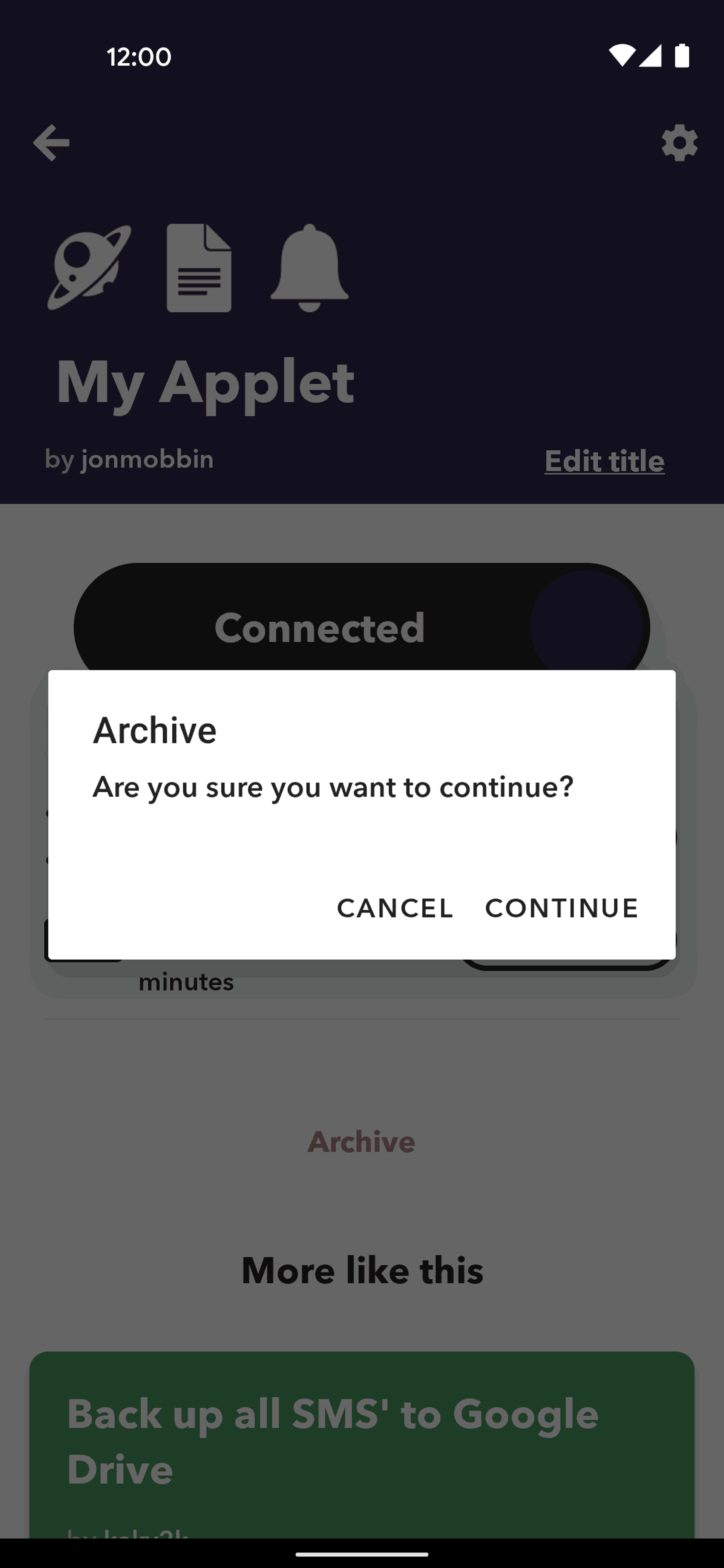 IFTTT Android Productivity interface screenshot 9