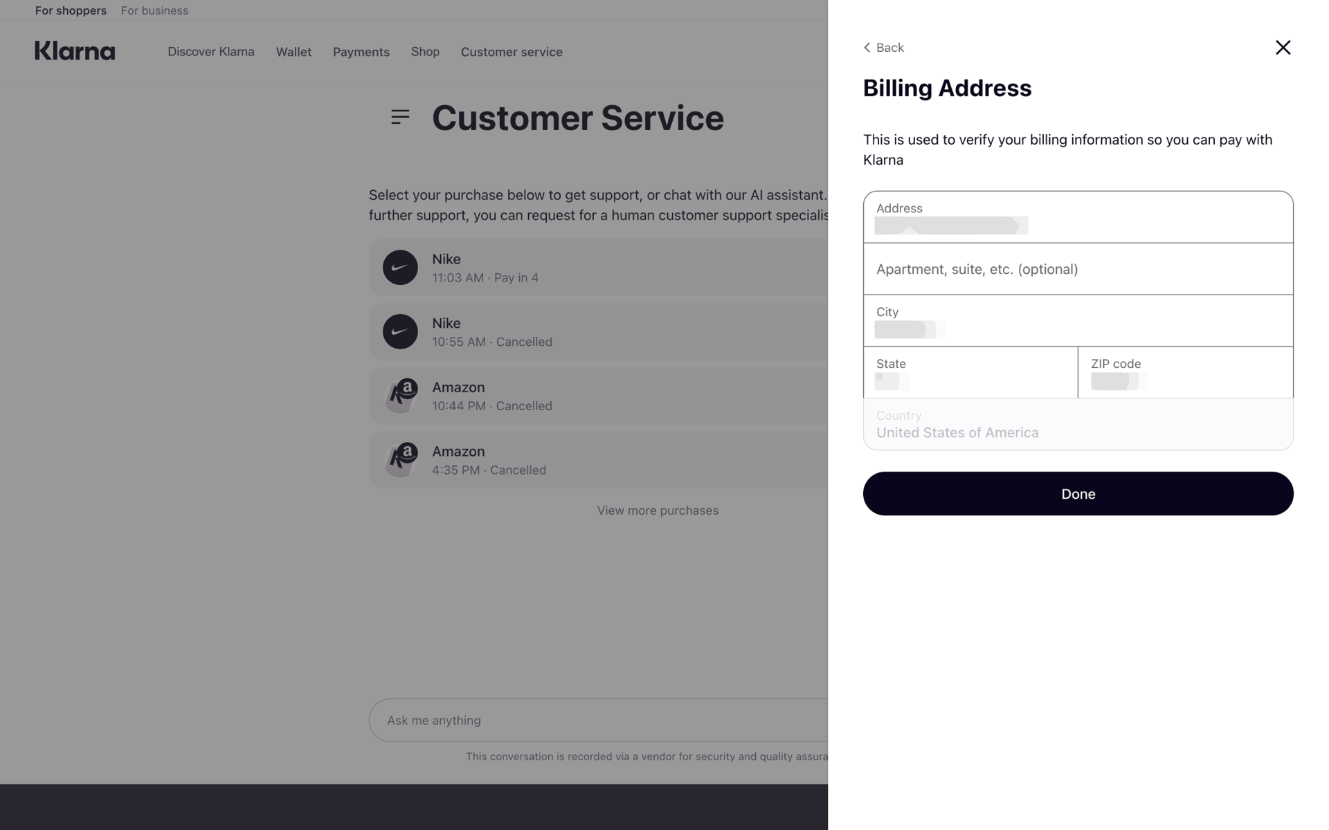 Klarna Web Finance interface screenshot 20