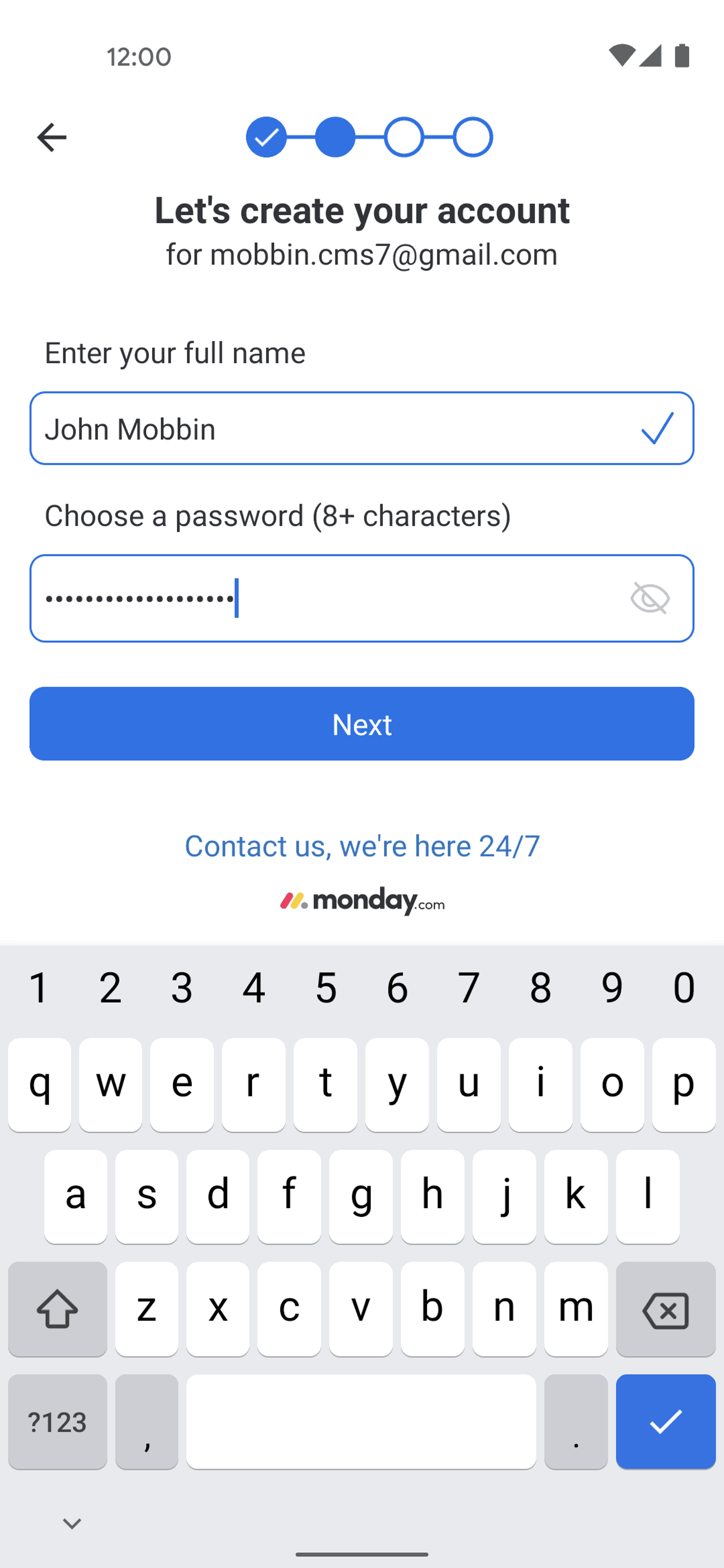 monday.com Android Collaboration interface screenshot 7