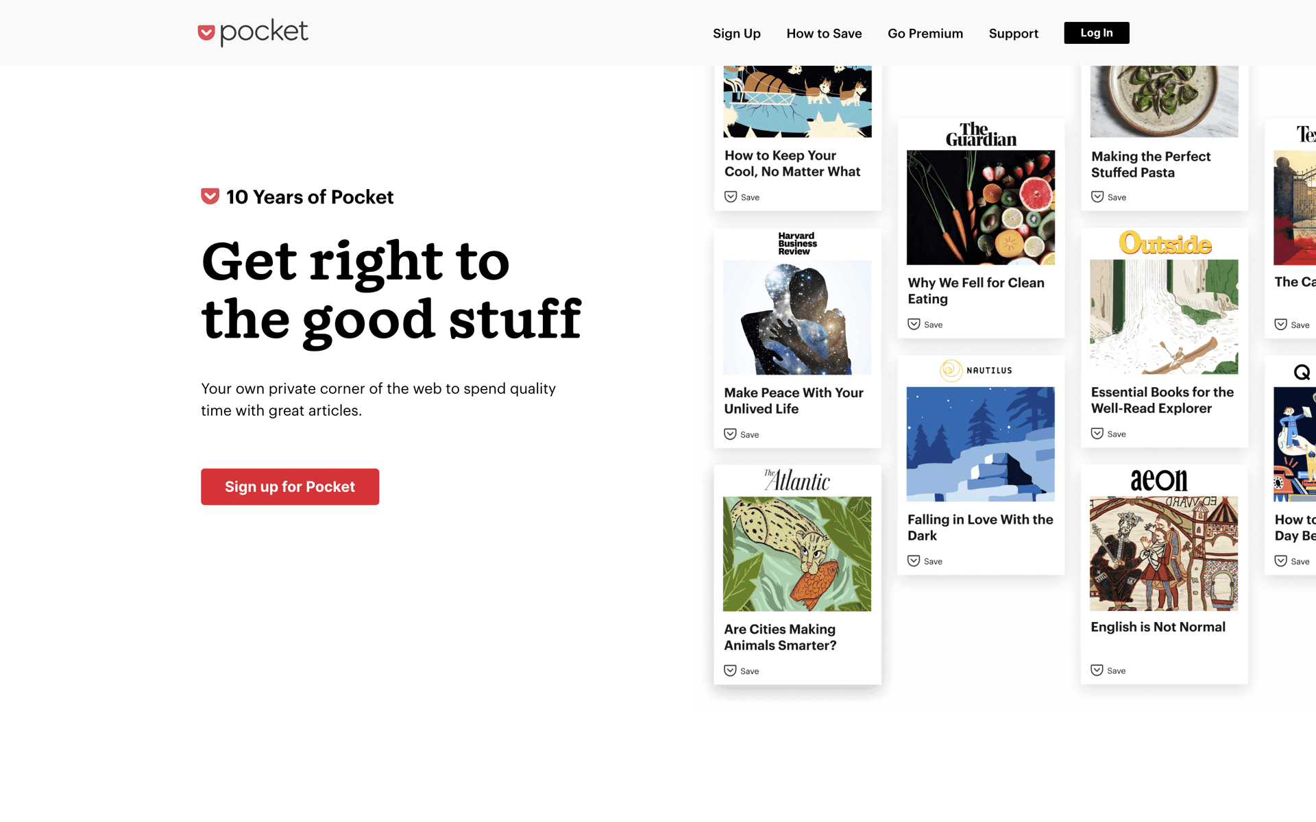Pocket Web News interface screenshot 1